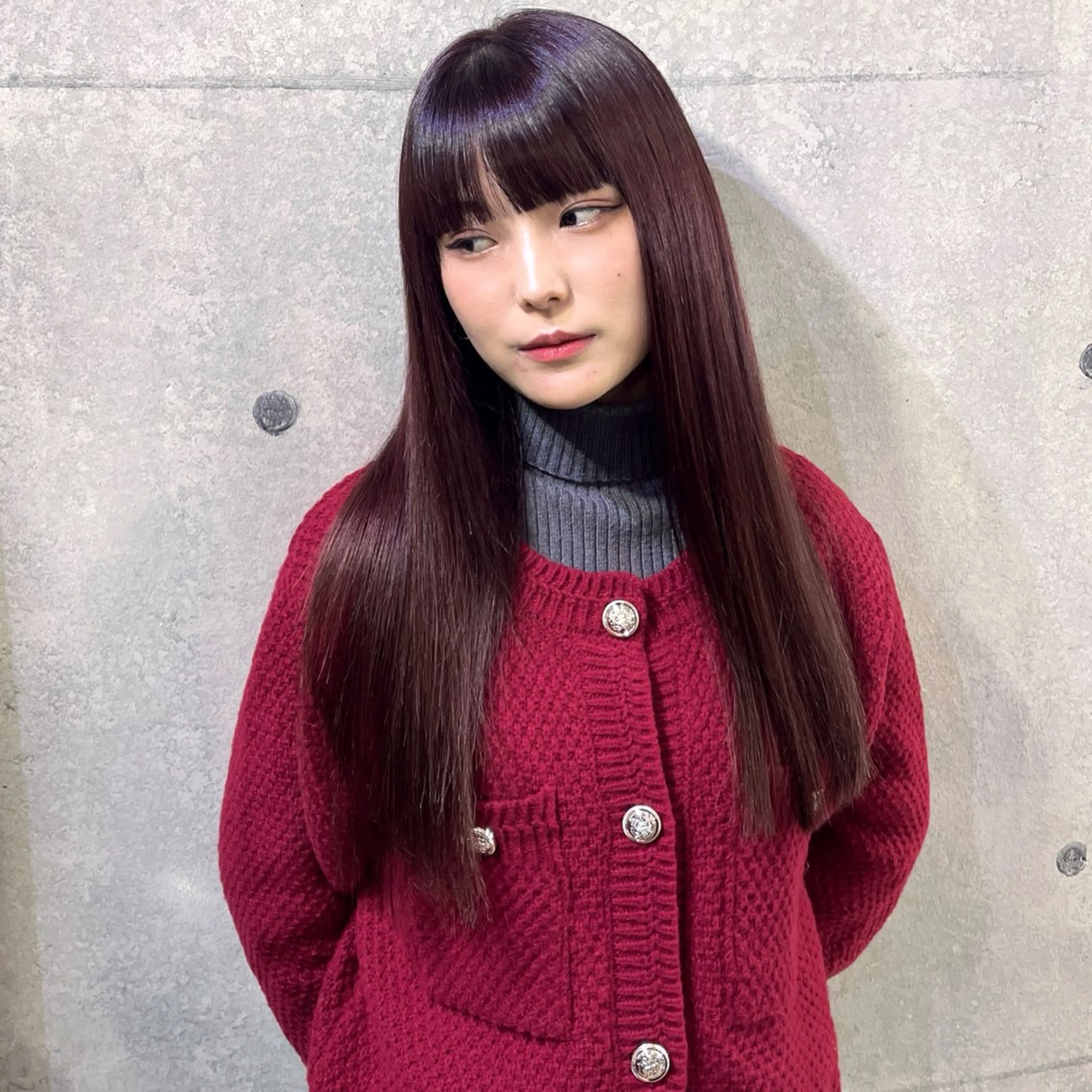 セミロング カラー 無料カットモデル ユナのヘアスタイル