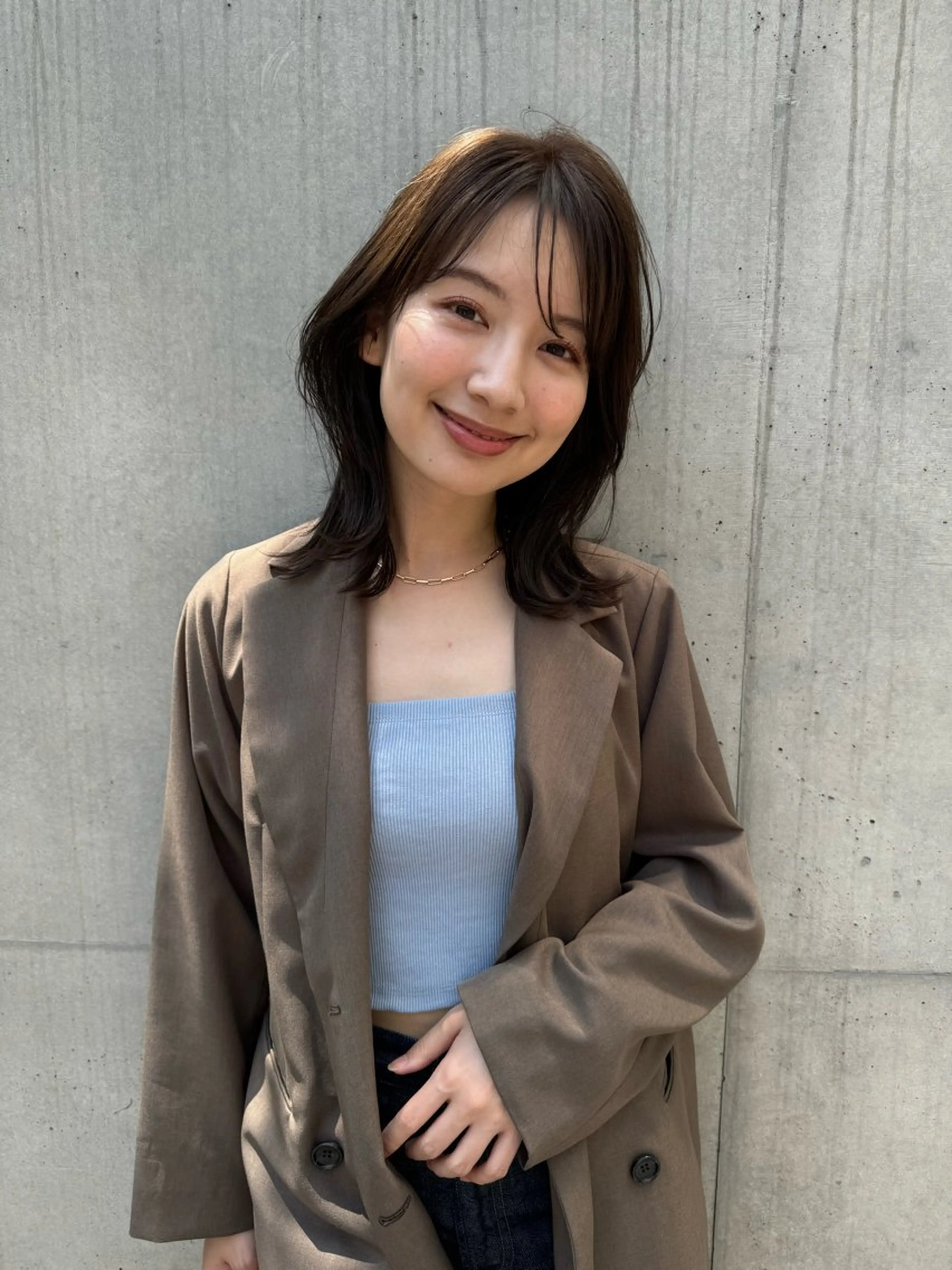 ミディアム カット パーマ トリートメント 透明感カラー/似合わ せカット/大島実加永のヘアスタイル