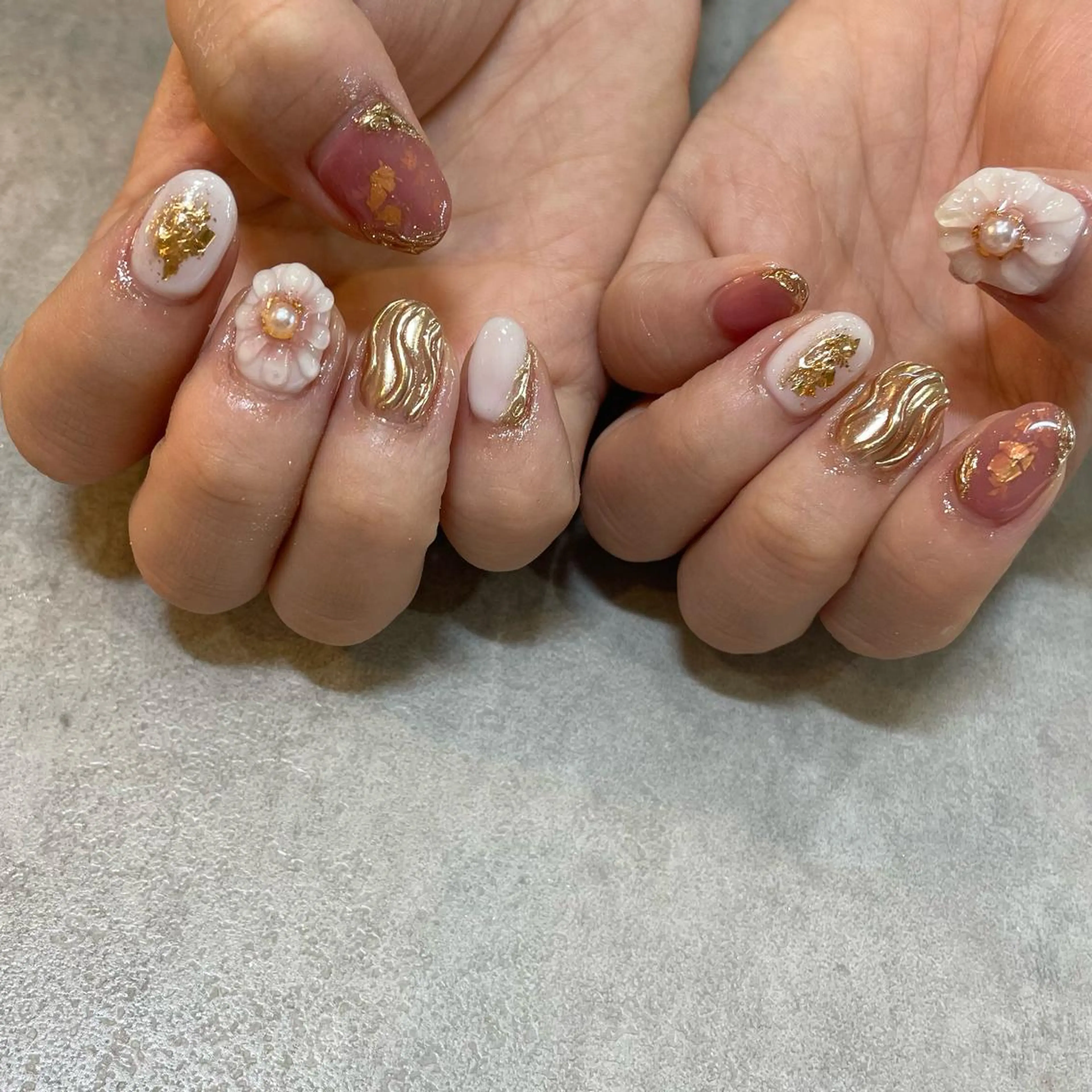 ネイル フラワーネイル ぷっくりネイル Nail Salon Gummi.のネイルデザイン