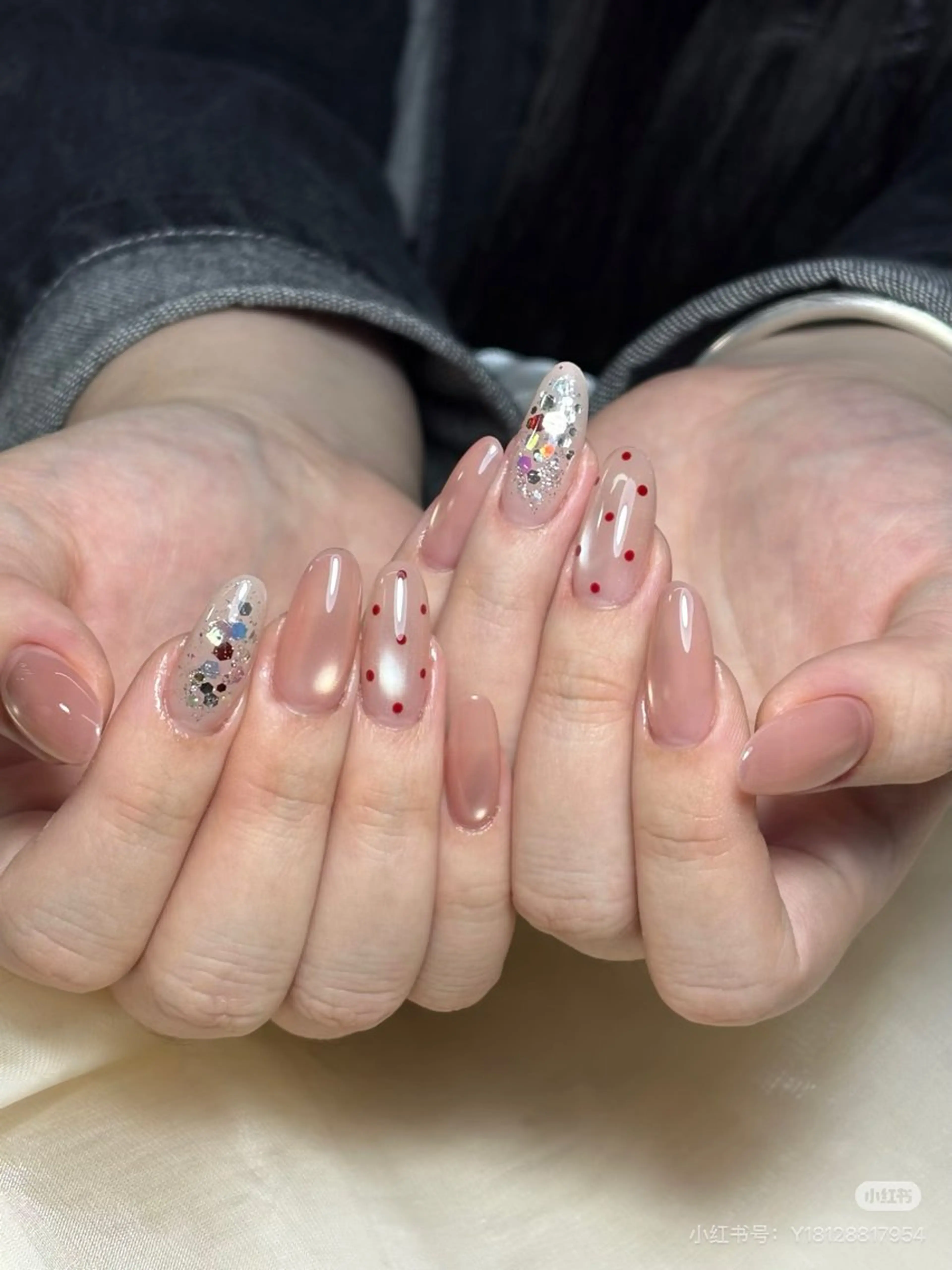 ネイル Kaka_ パラジェル、長さだしのネイルデザイン