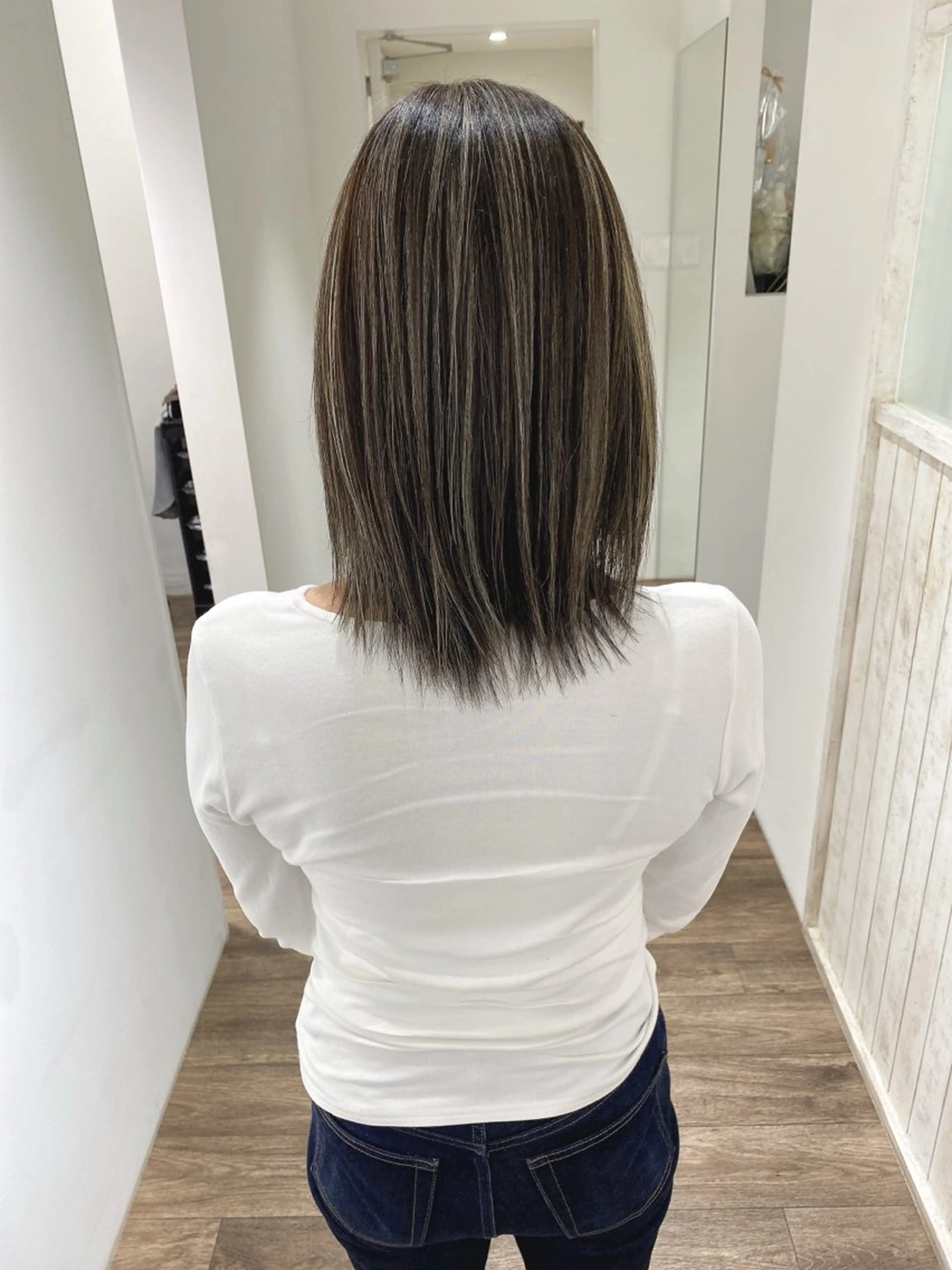 セミロング カラー ヘアカラー トリートメント ハイライト⭐️上野 高広のヘアスタイル