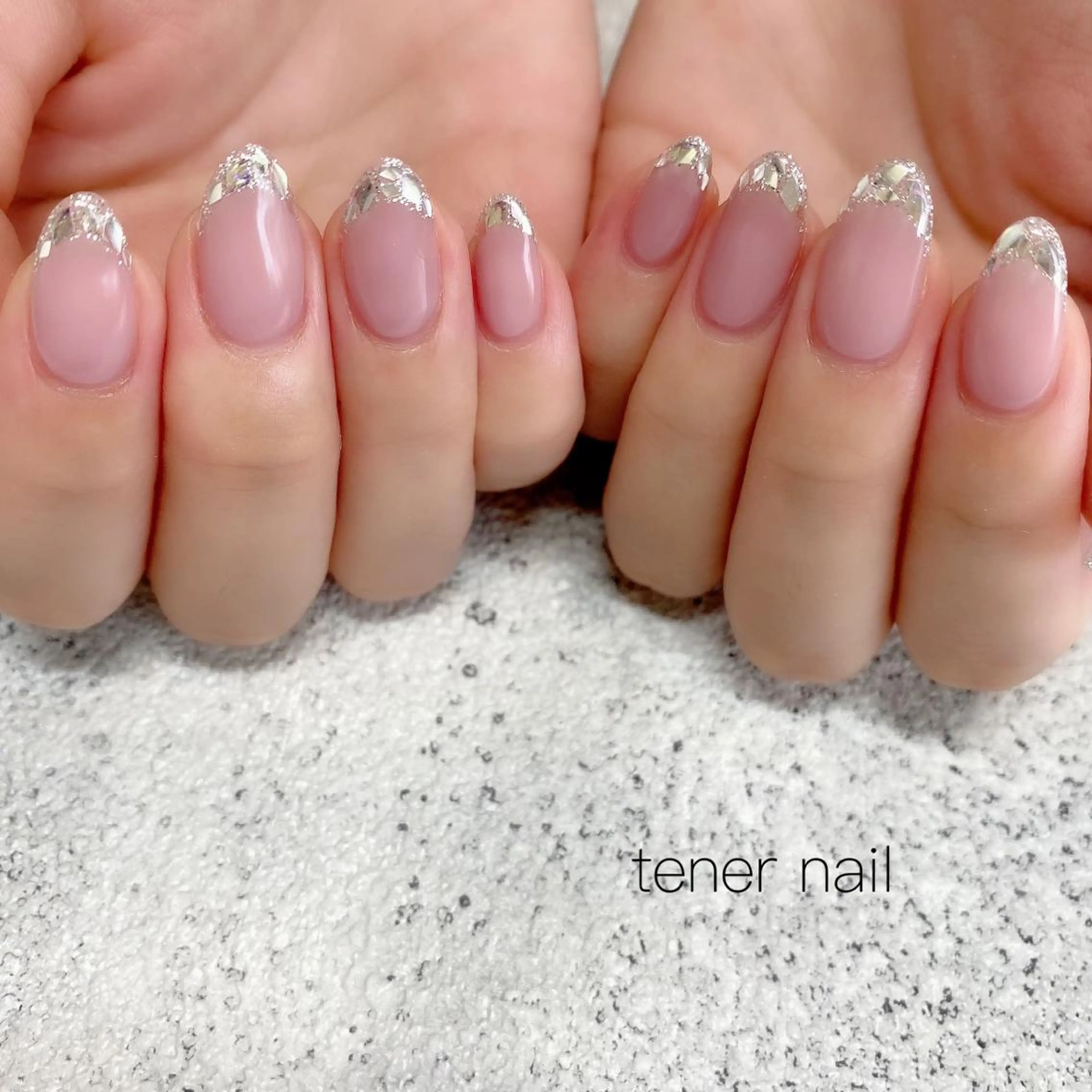 ネイル フレンチネイル ガラスフレンチ テネルネイル tener nailのネイルデザイン