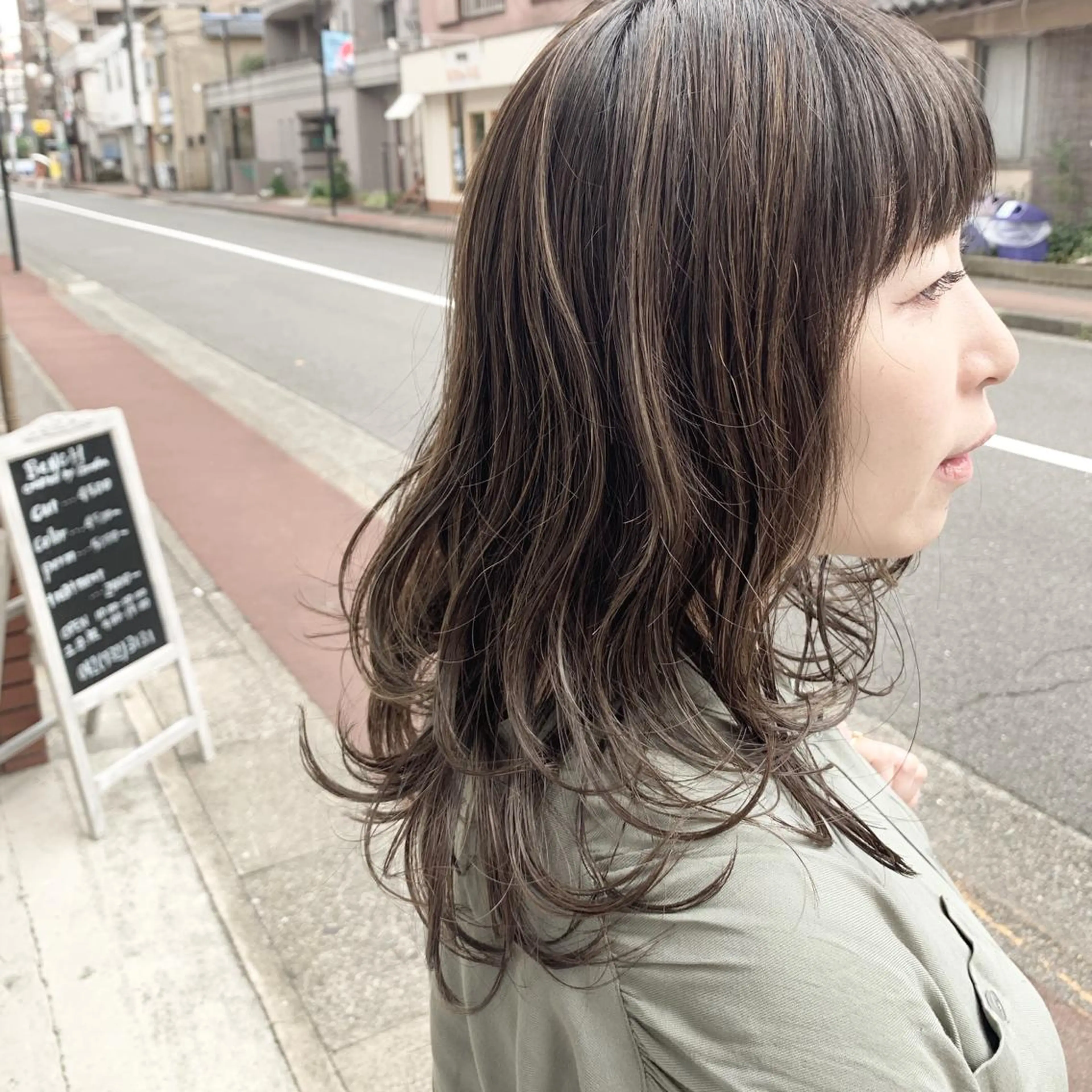 セミロング カラー 坂本 達彦のヘアスタイル