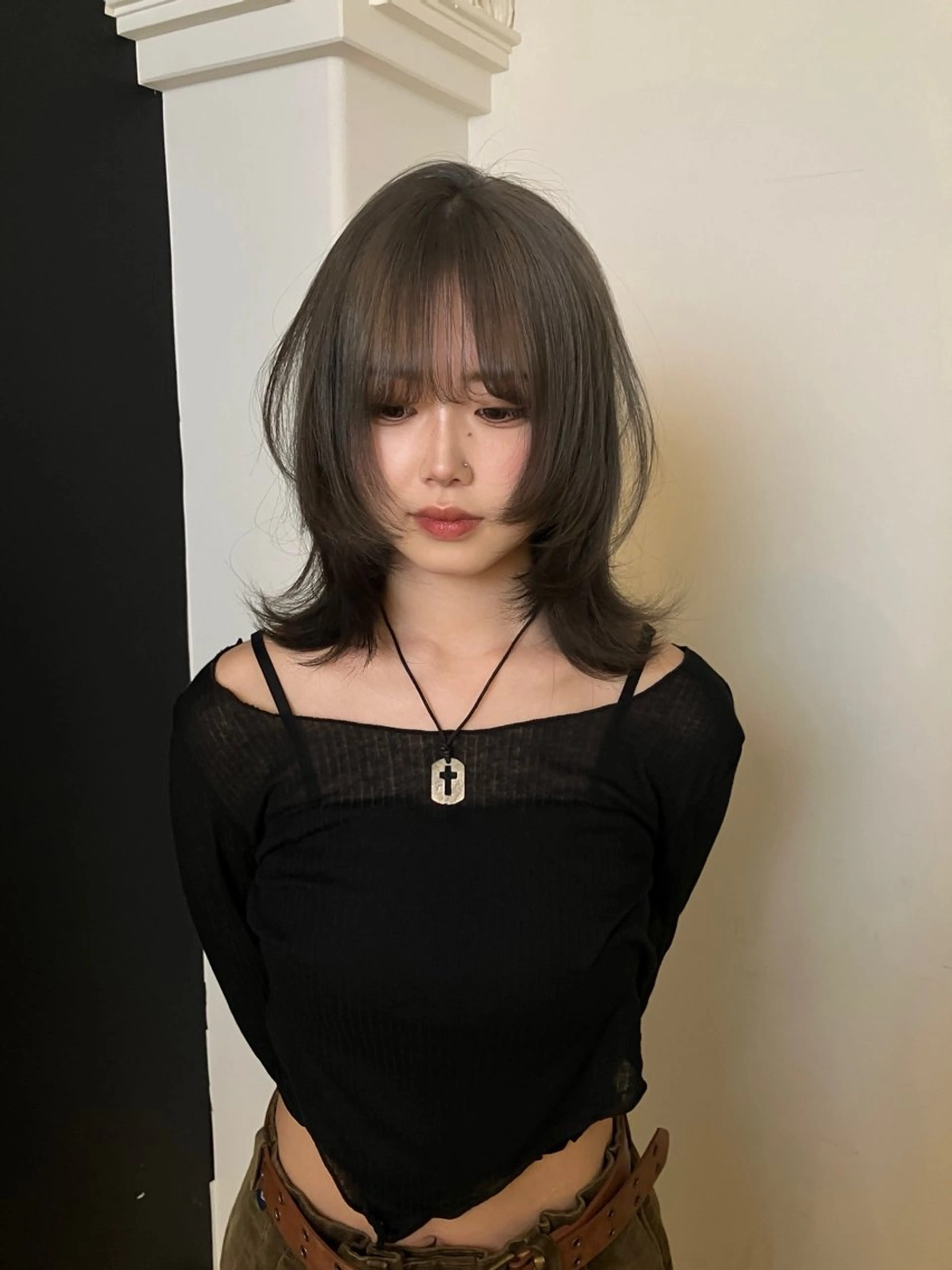 ミディアム カラー ベージュカラー グレージュ オリーブベージュ オリーブグレージュ オリーブグレー ヘアカラー トリートメント Hanaka🐈‍⬛ 海外×ニュアンスのヘアスタイル