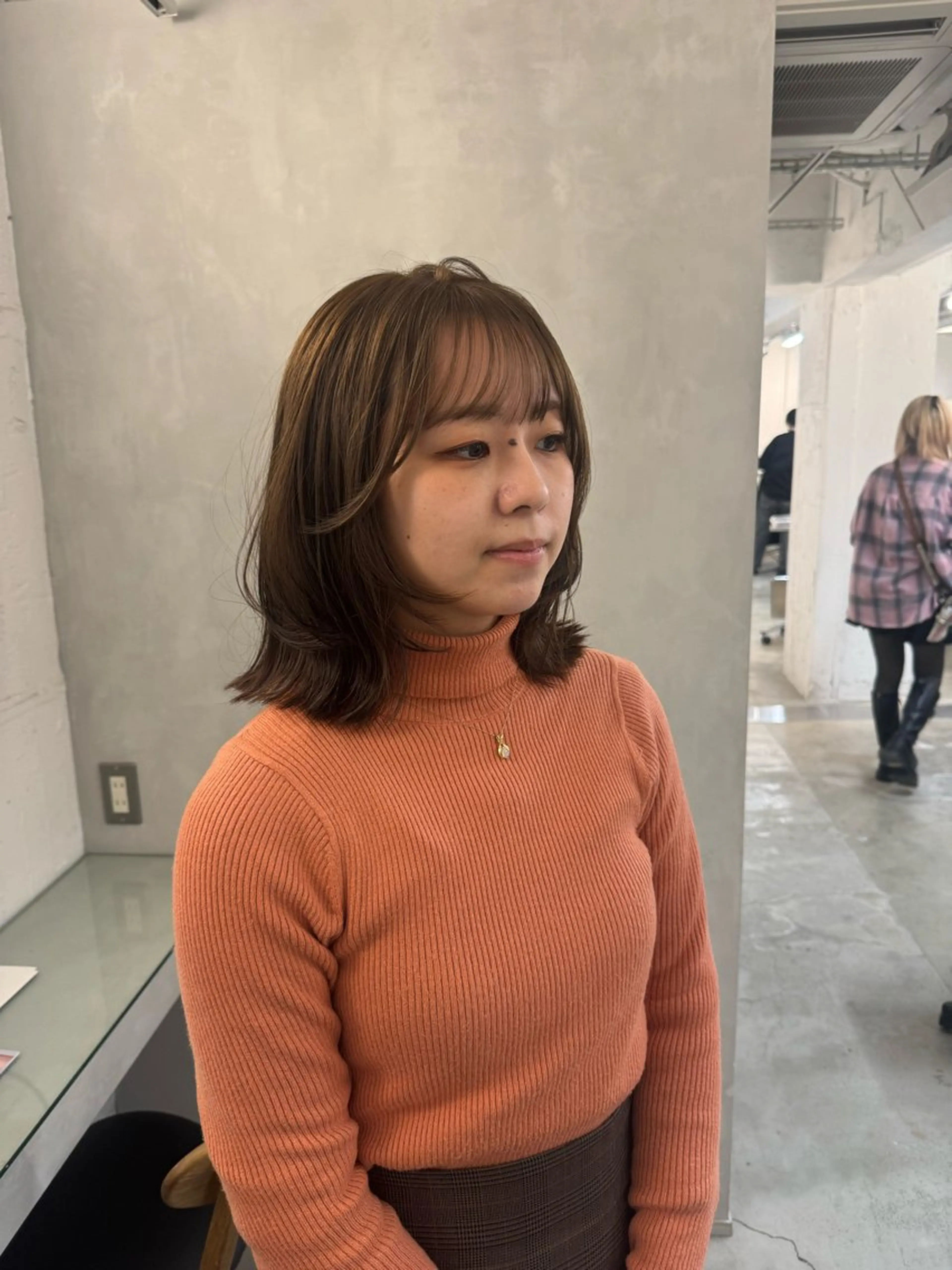 セミロング カット ヘアカラー トリートメント 顔周りカット・相談 レイヤーも◎しずくのヘアスタイル