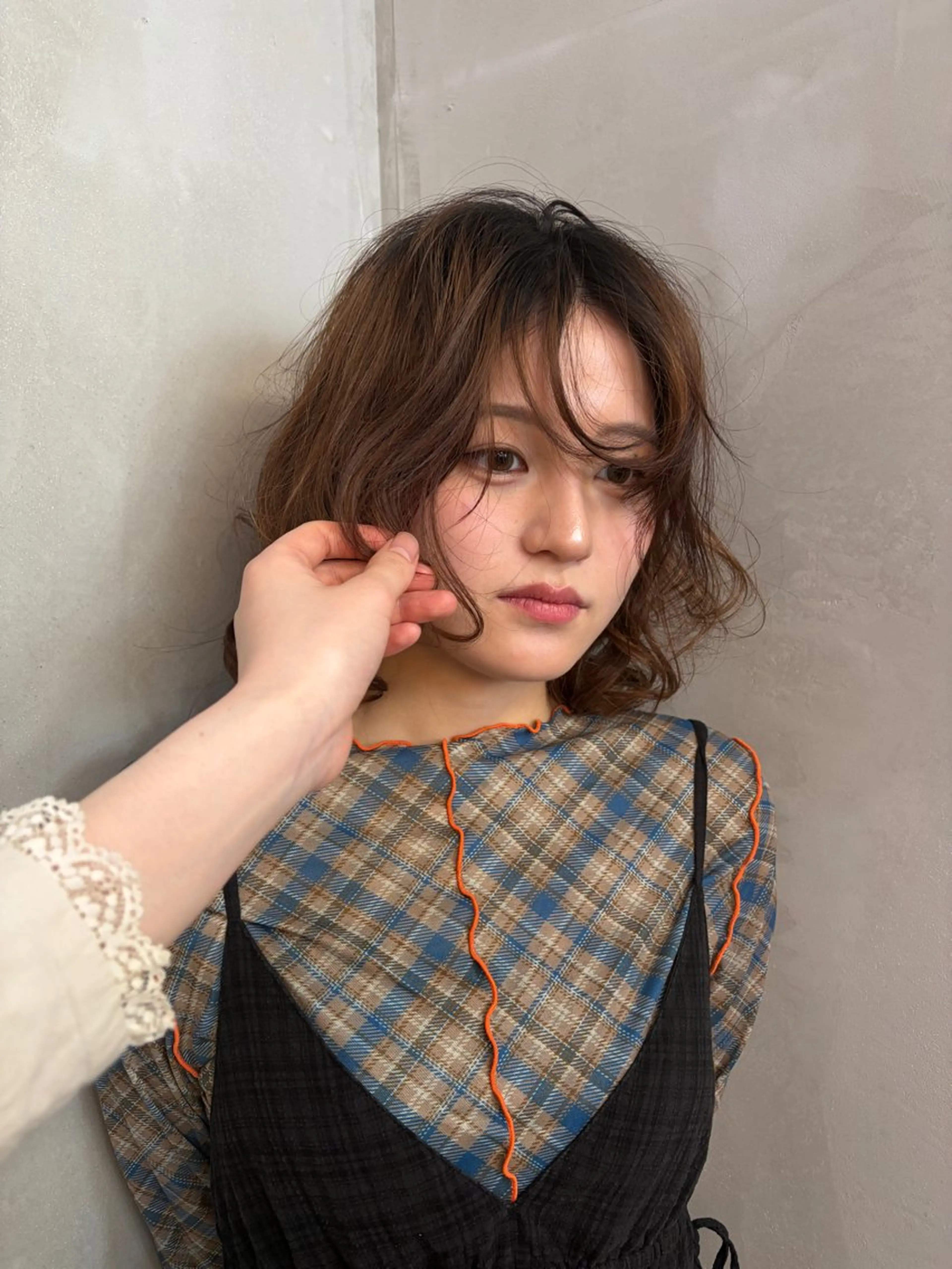 ミディアム ミディアムパーマ モデル募集中🌠 rina👒のヘアスタイル
