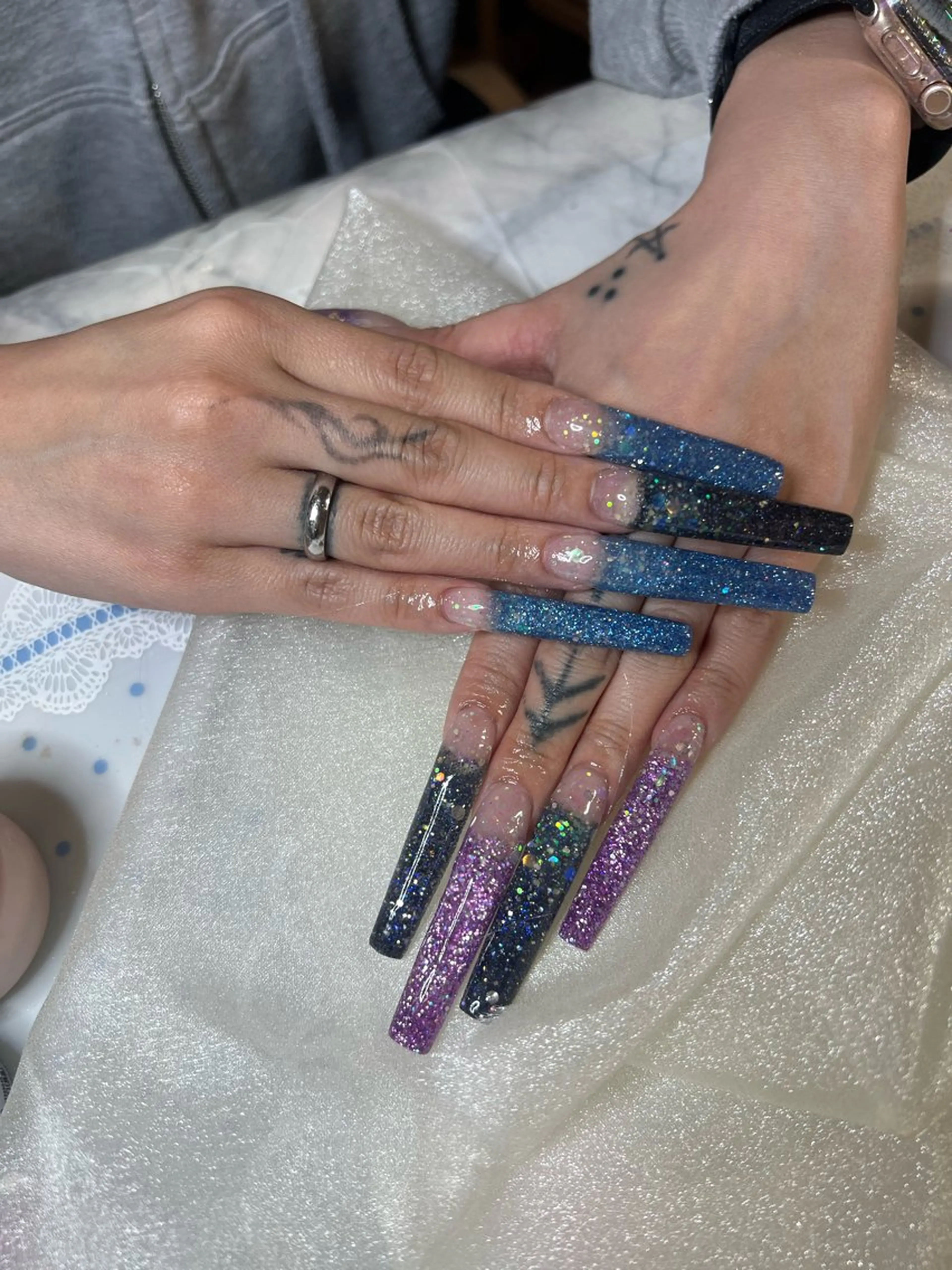 ネイル ロングネイル スカルプネイル 星 亜也加のネイルデザイン