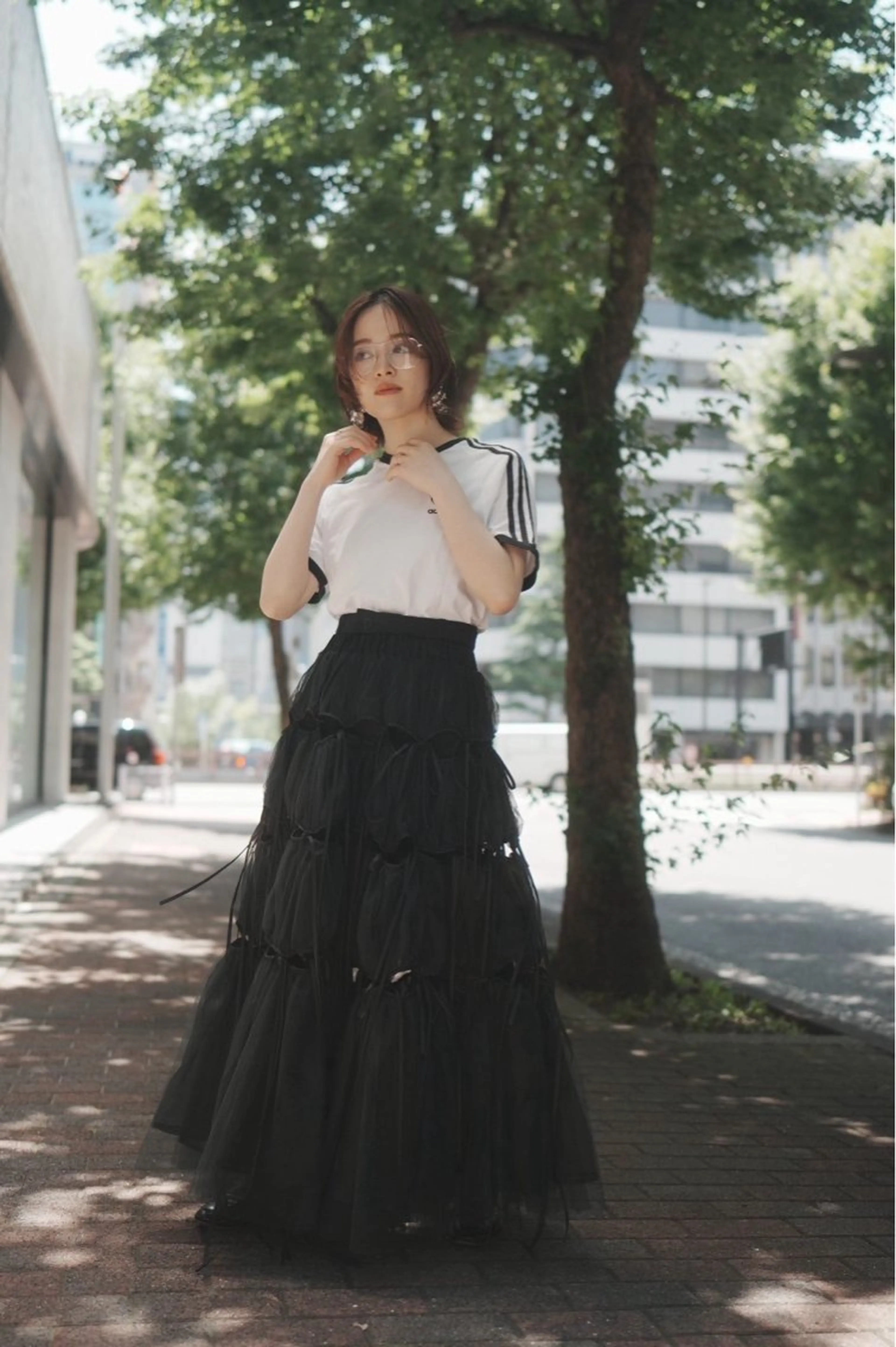 ミディアム レイヤーカット/ ハイライト　千咲季のヘアスタイル