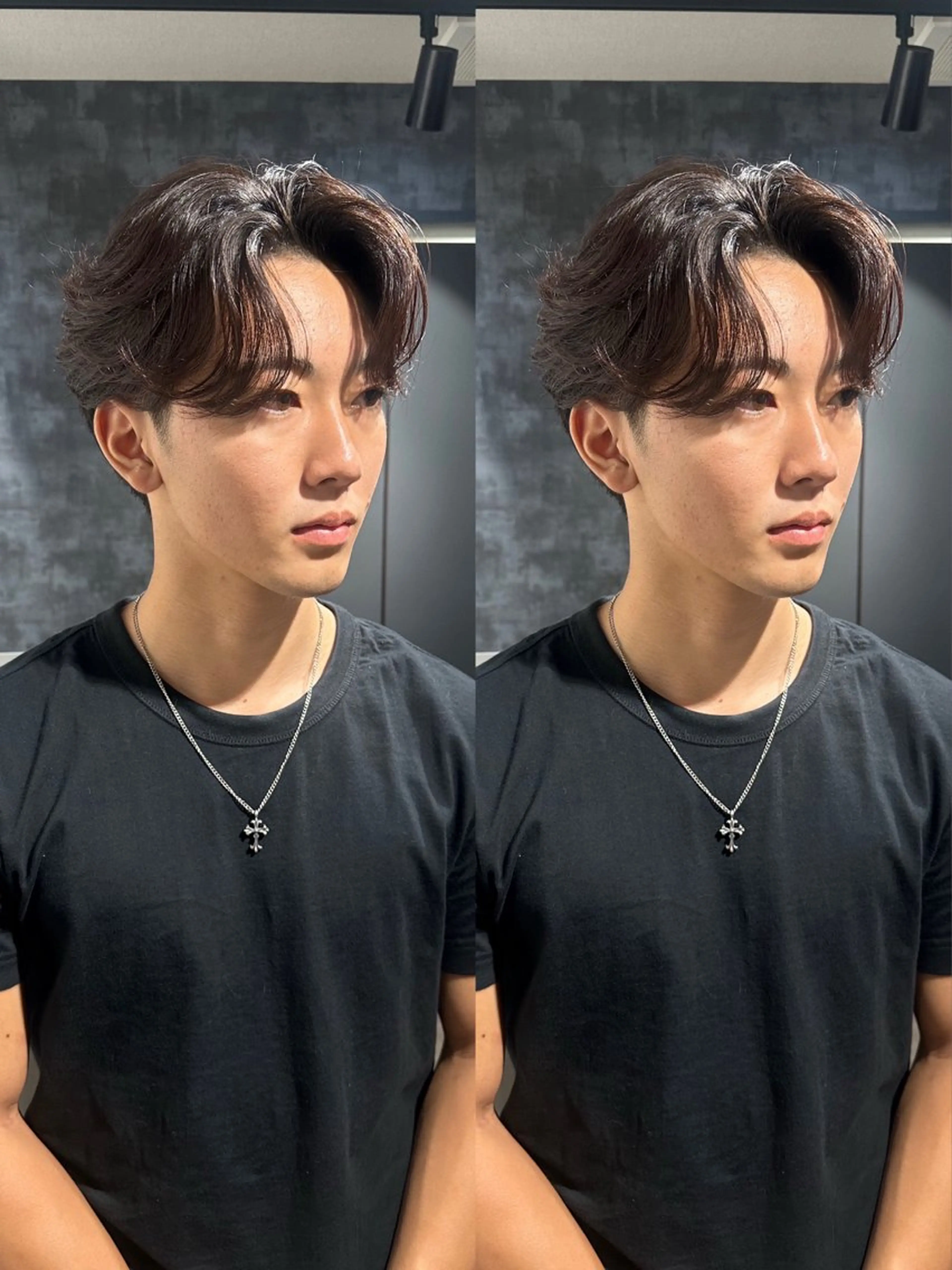 パーマ メンズ メンズパーマ ニュアンスパーマ カット パーマ 💈原宿指名No.1 センターパート💈のヘアスタイル