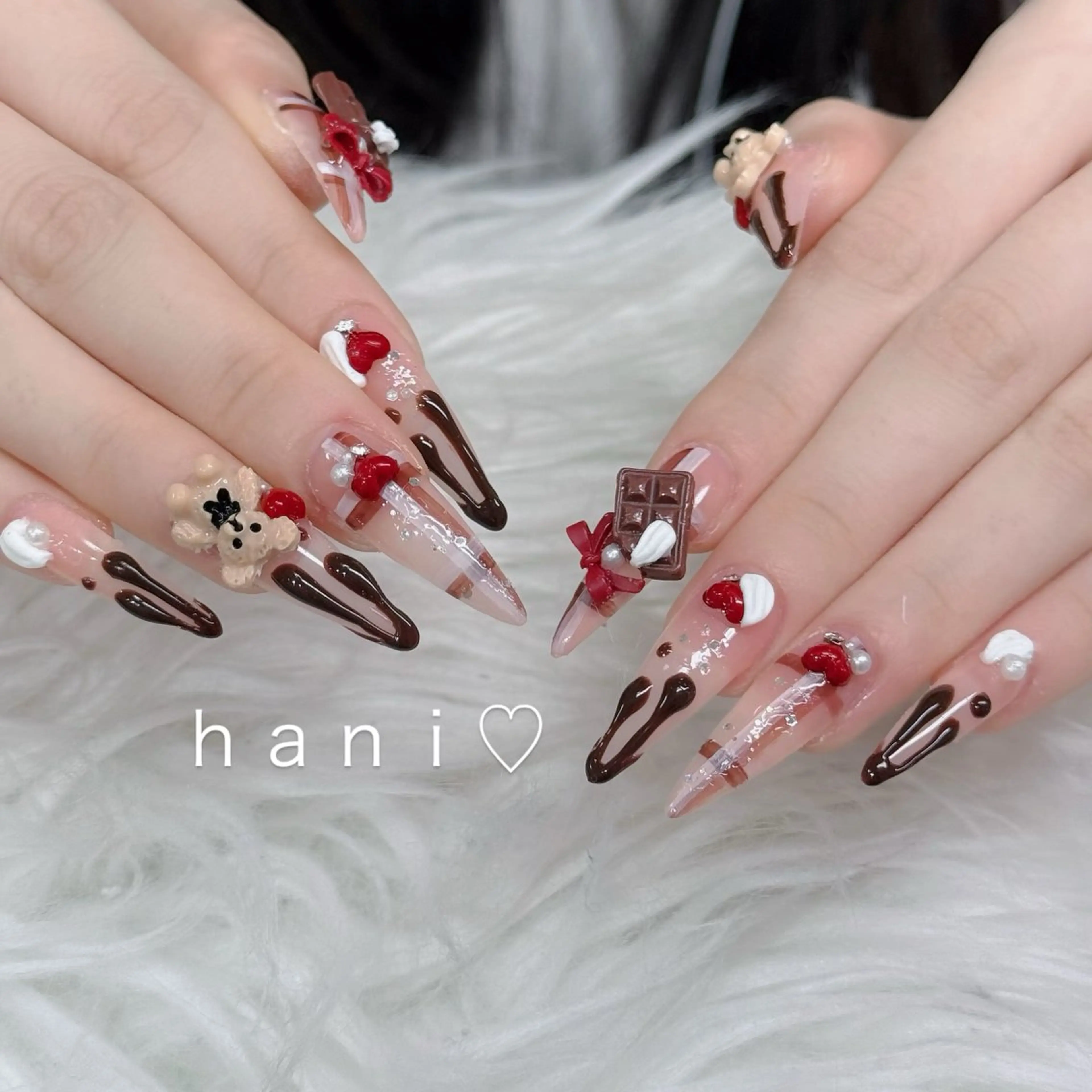 ネイル フットネイル フレンチネイル グラデーション 韓国ネイル ロングネイル ハンドネイル Hani Nail Salonのネイルデザイン