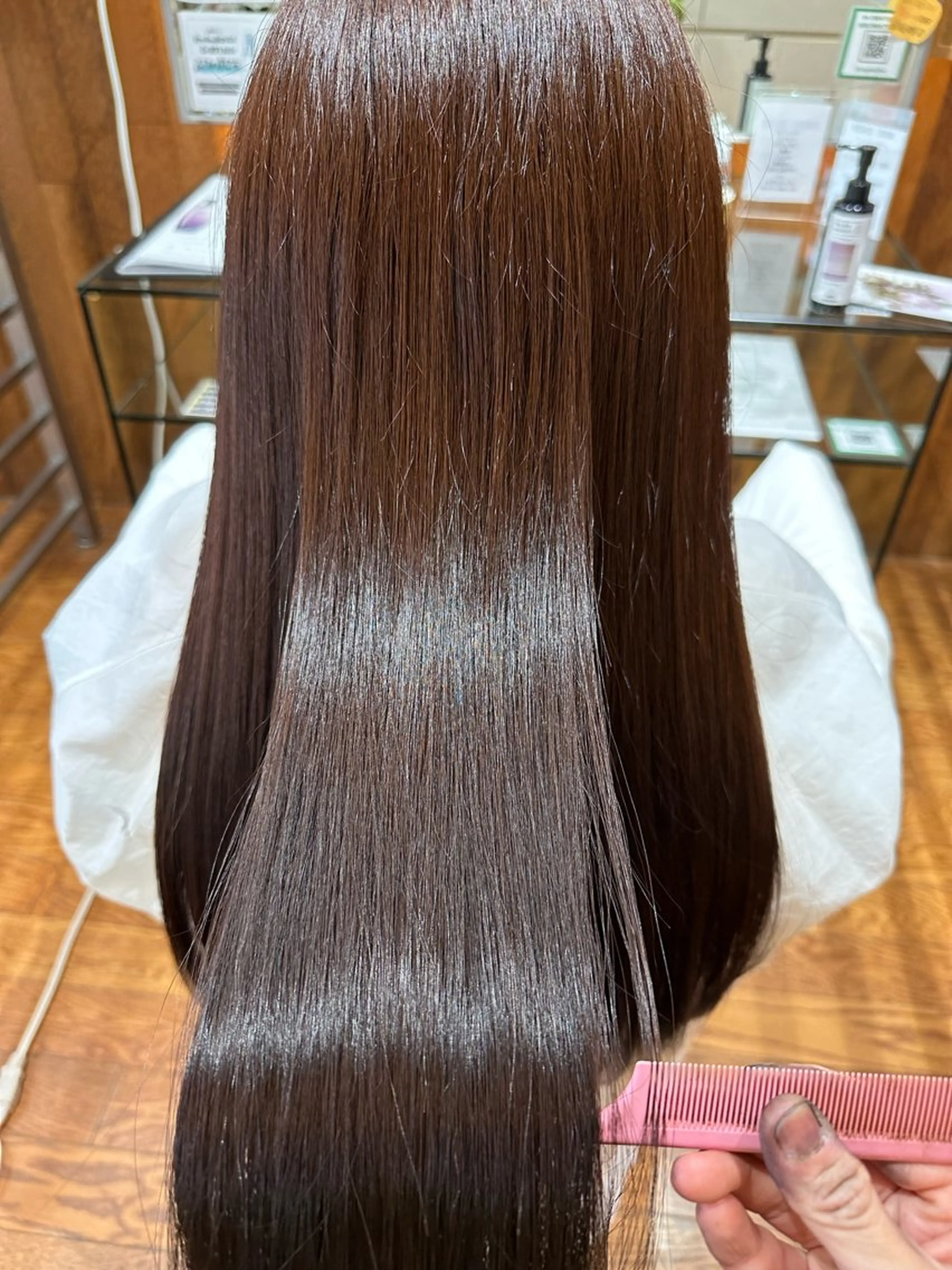 ロング パーマ 酸性ストレート ストレートパーマ 縮毛矯正 トリートメント 💖ERI💖/酸性 ストレートNo.1のヘアスタイル