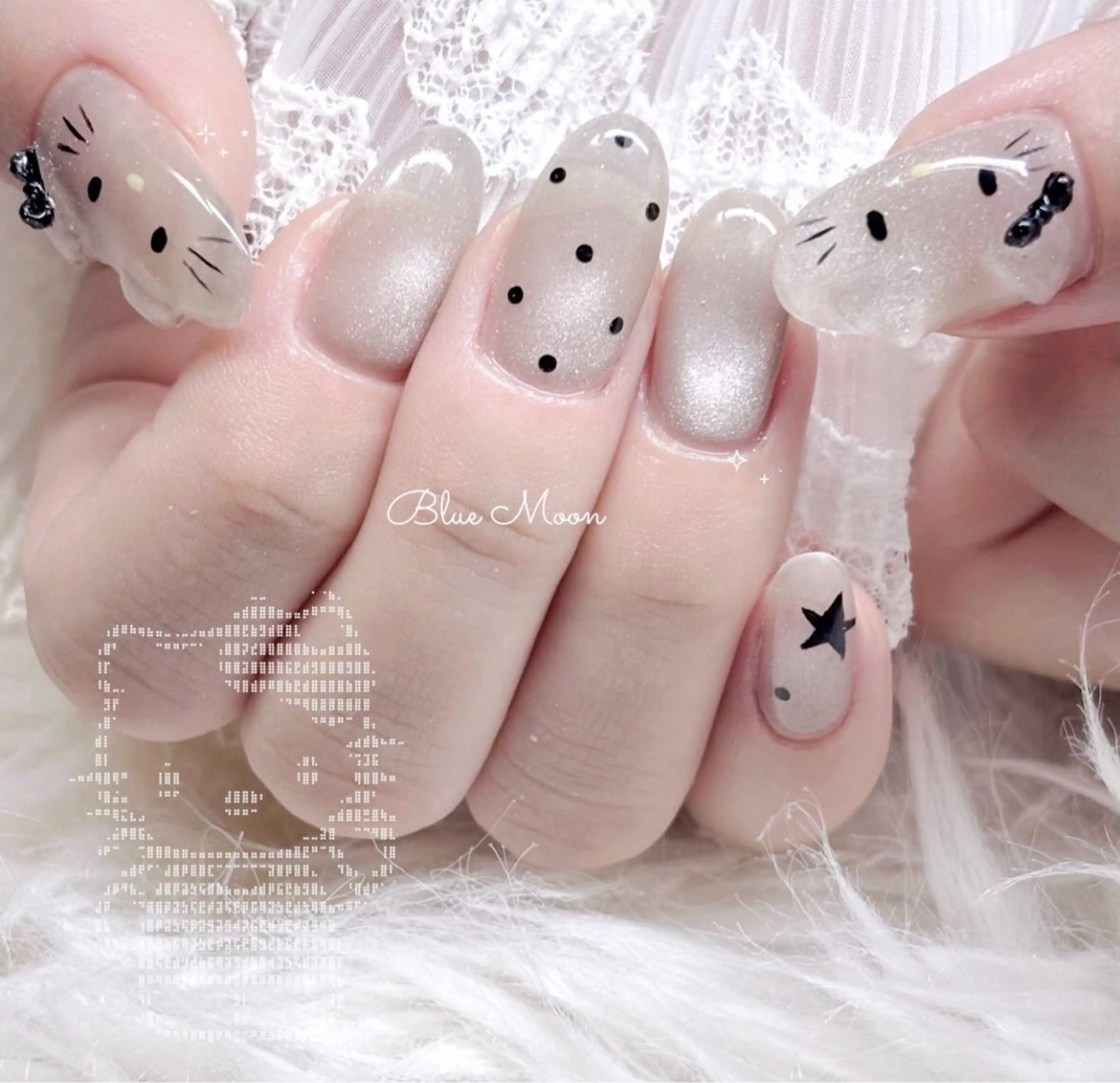 ネイル アートネイル ホログラムネイル ハンドネイル フットネイル nail salon Blue Moonのネイルデザイン