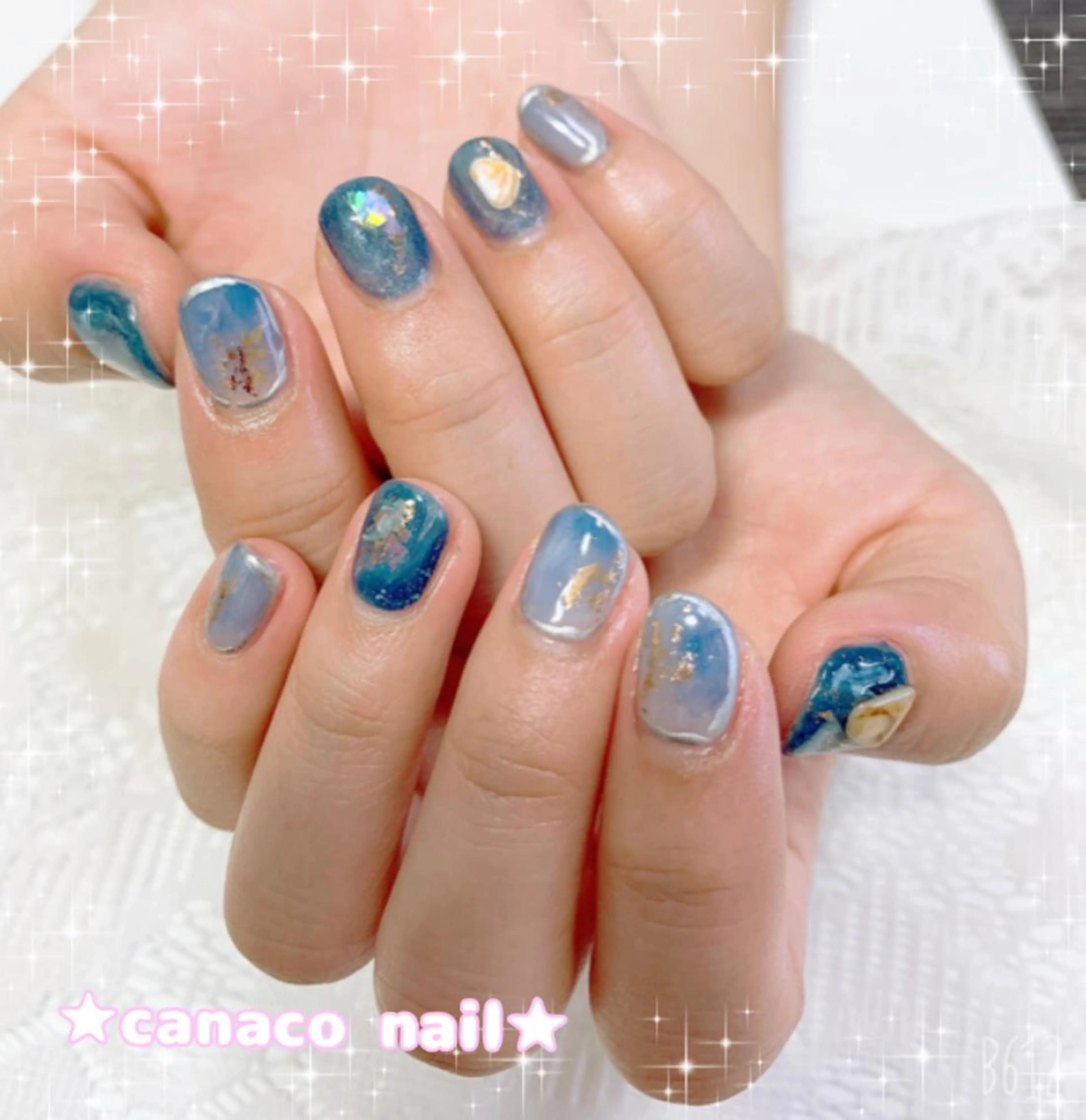 ネイル ニュアンスネイル ストーンネイル 夏ネイル ハンドネイル ハンドケア Felice所属・ベテランネイル cnc  nailのネイルデザイン