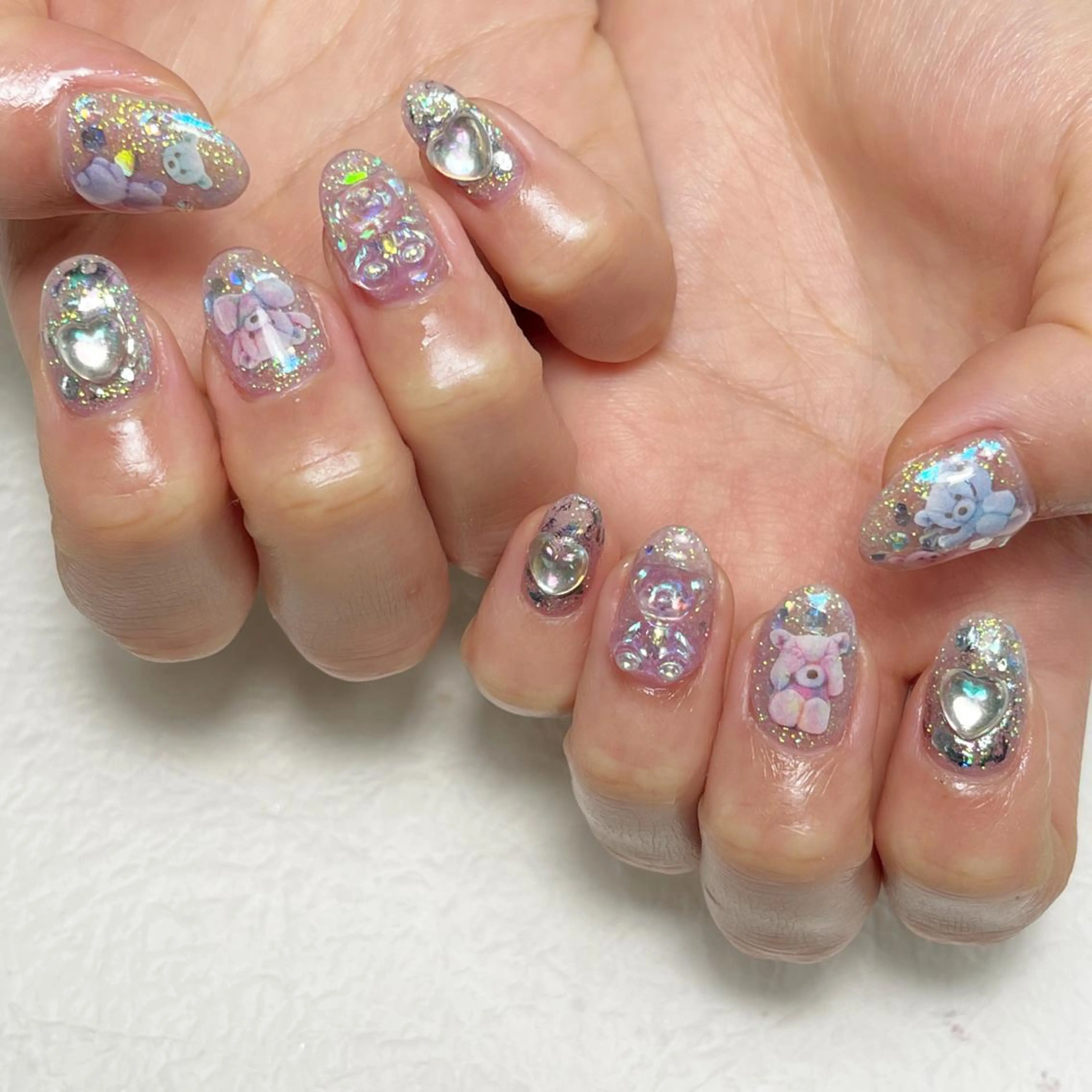 ネイル アートネイル オーロラネイル フットネイル ジェルネイル キラキラネイル Y nail なんば堀江店のネイルデザイン