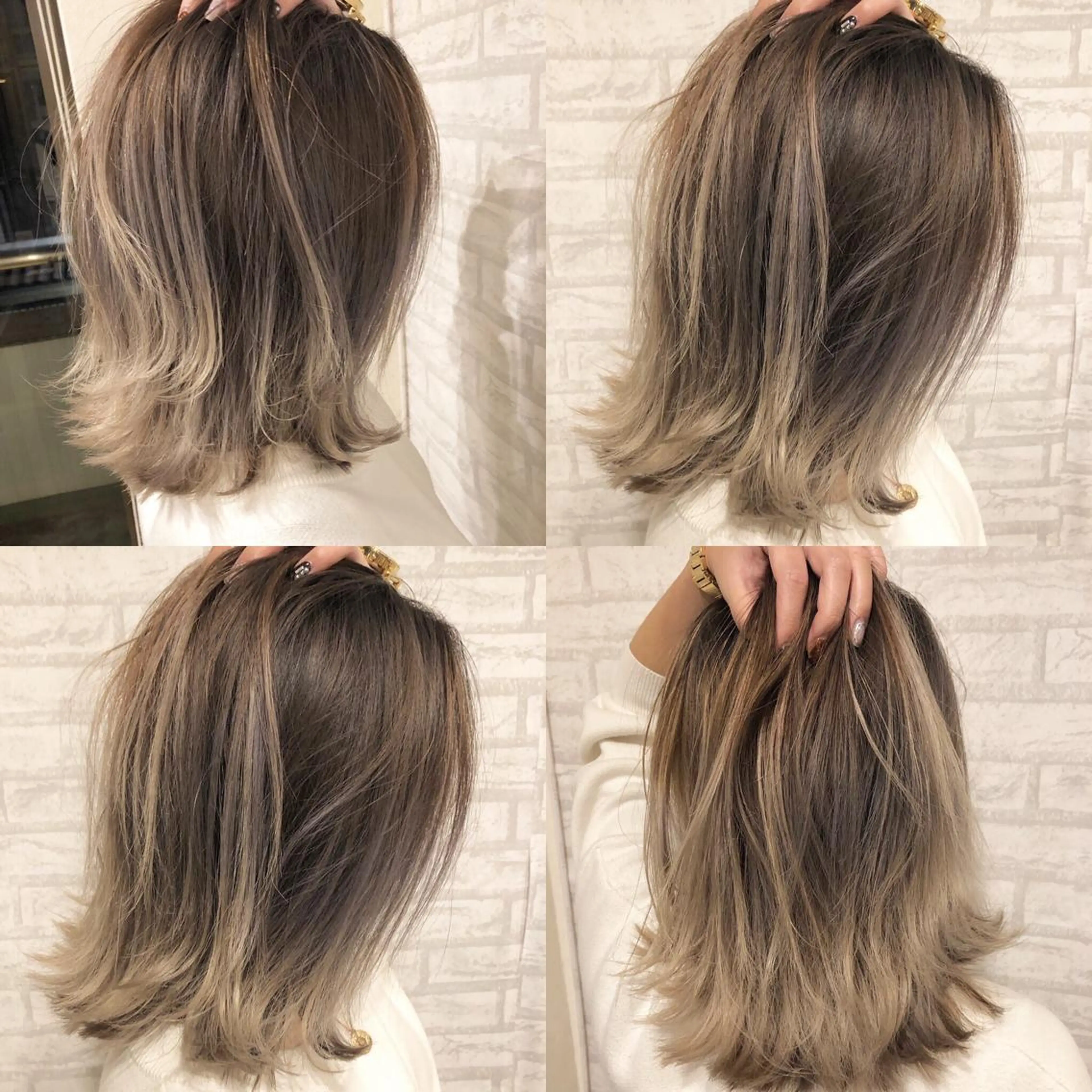 ミディアム カラー ベージュカラー ブリーチ 透明感カラー グレージュ ミルクティーグレージュ ヘアカラー JILBLAN京都 ショート/ハイライトのヘアスタイル