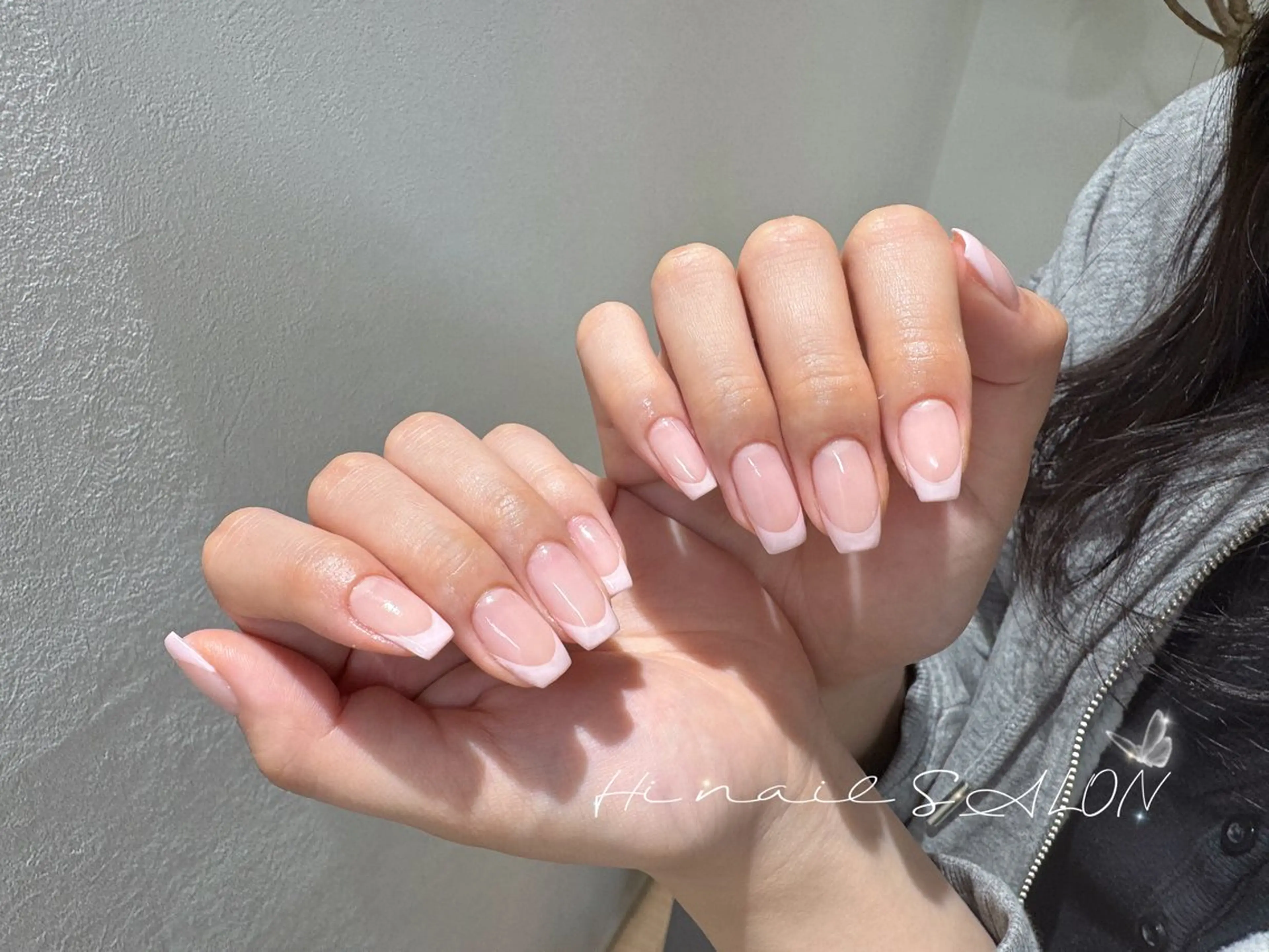 ネイル オーロラネイル 長さ出し フレンチネイル ジェルネイル 韓国ネイル ハンドネイル Hi nail 【ハイネイル】池袋のネイルデザイン