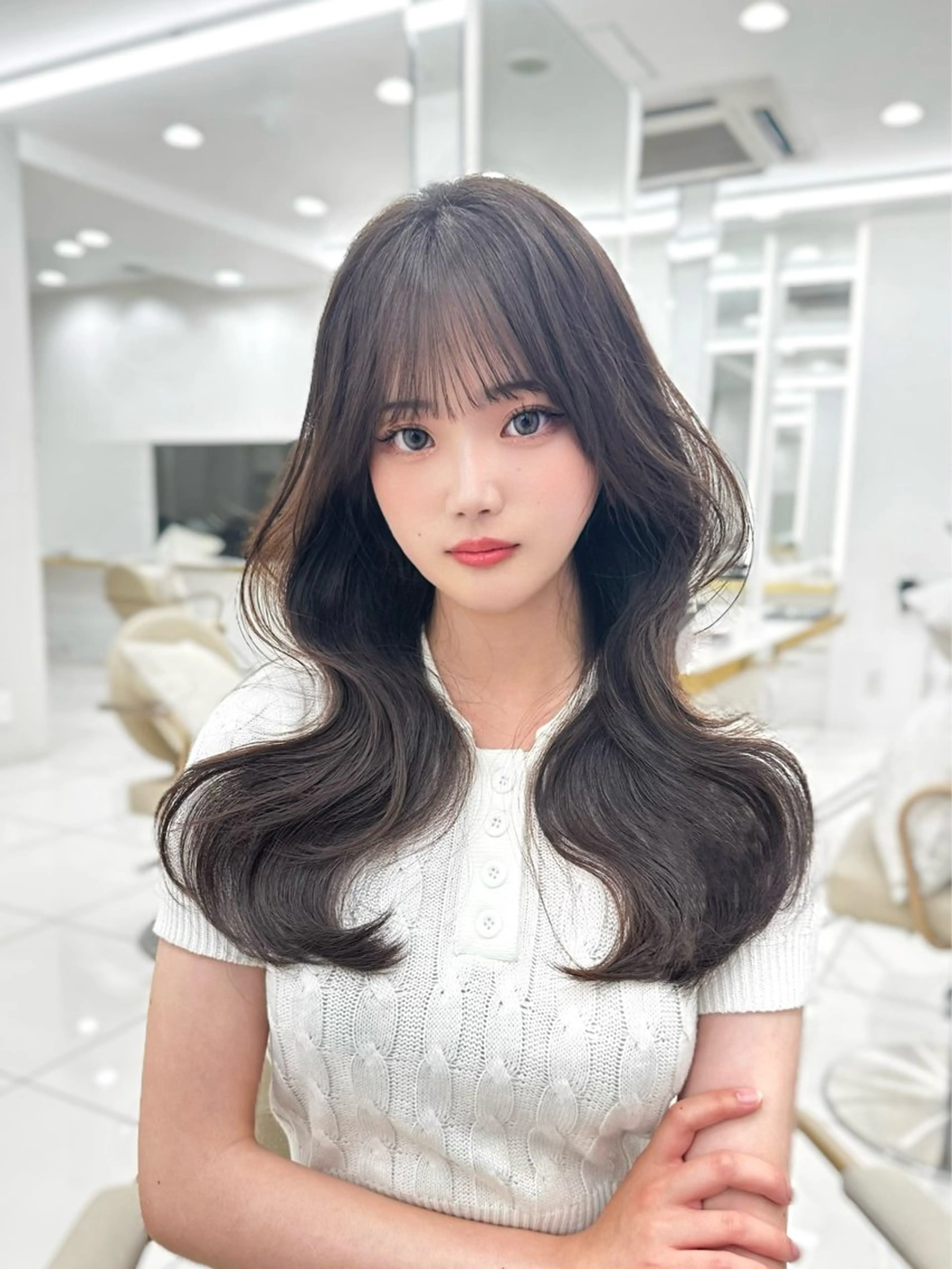 セミロング カラー 透明感カラー レイヤーカット カット ヘアカラー 似合わせ/レイヤー /顔まわり/池田歩樹のヘアスタイル