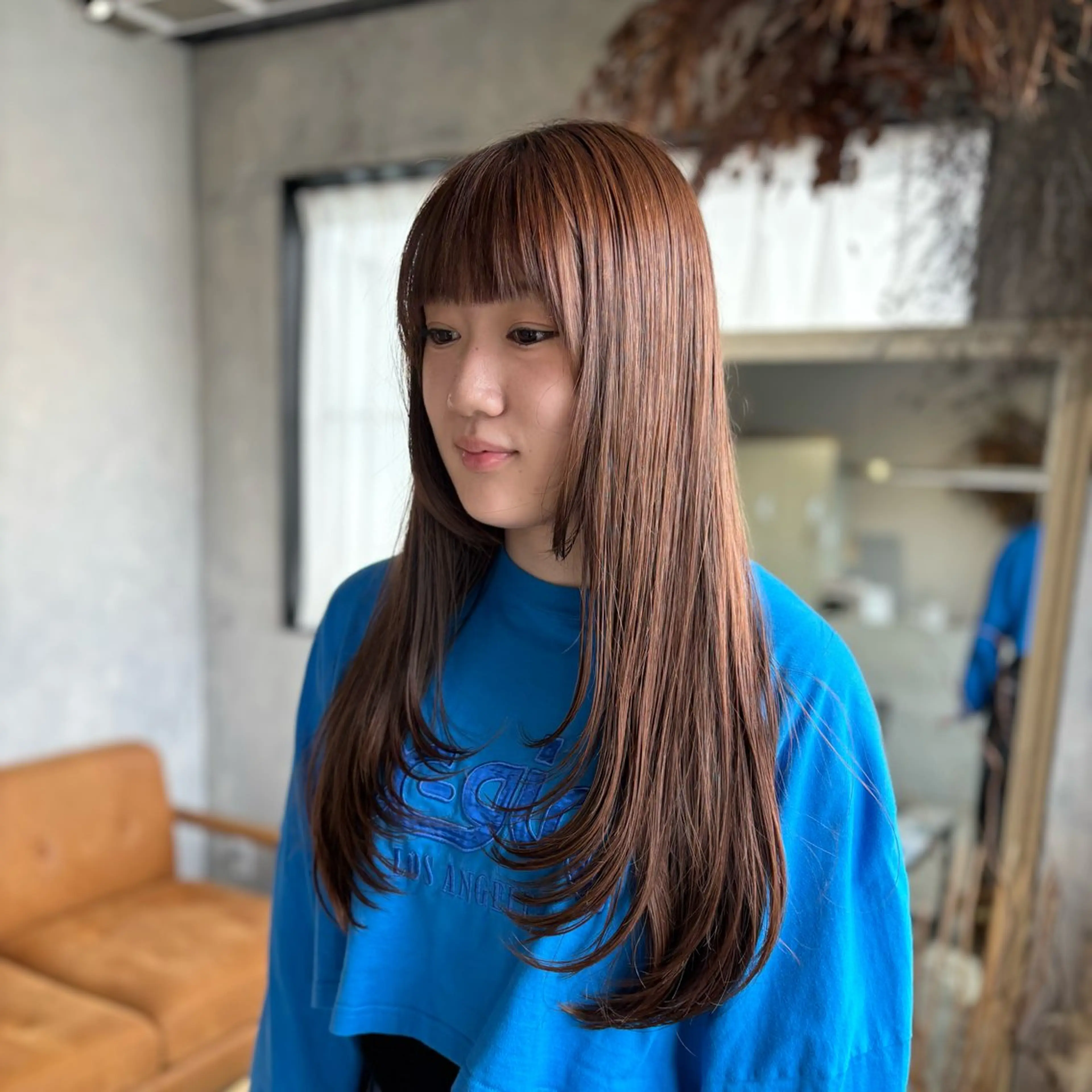 ロング カラー 山本 彩美香のヘアスタイル