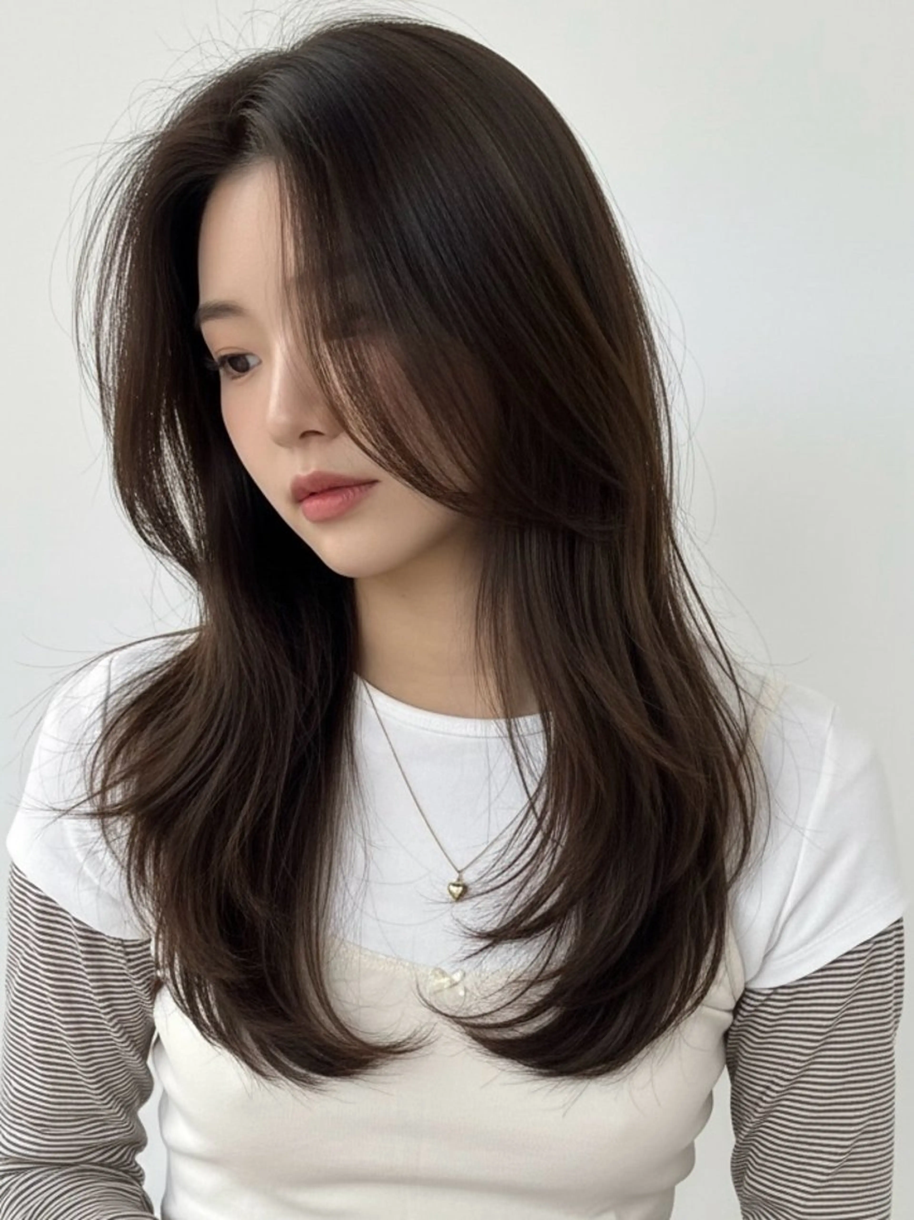ロング ロングレイヤー くびれヘア 顔まわりレイヤー 韓国風ヘア レイヤーカット カット ヘアカラー トリートメント ヘッドスパ 韓国レイヤーカット 🫧大阪梅田レイヤーのヘアスタイル
