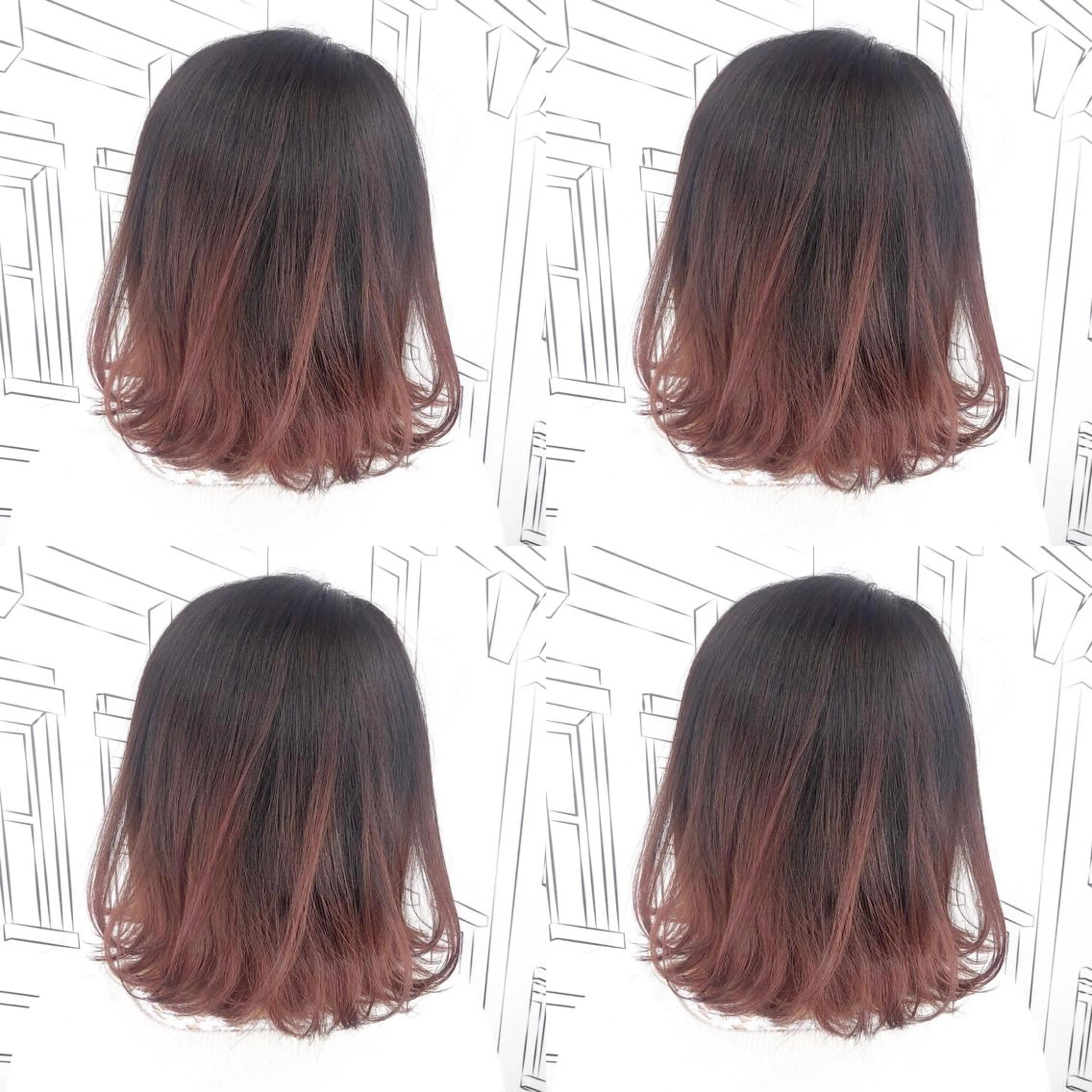 ミディアム カラー バレイヤージュ レイヤーカット TOMOKA 艶髪/透明感カラーのヘアスタイル