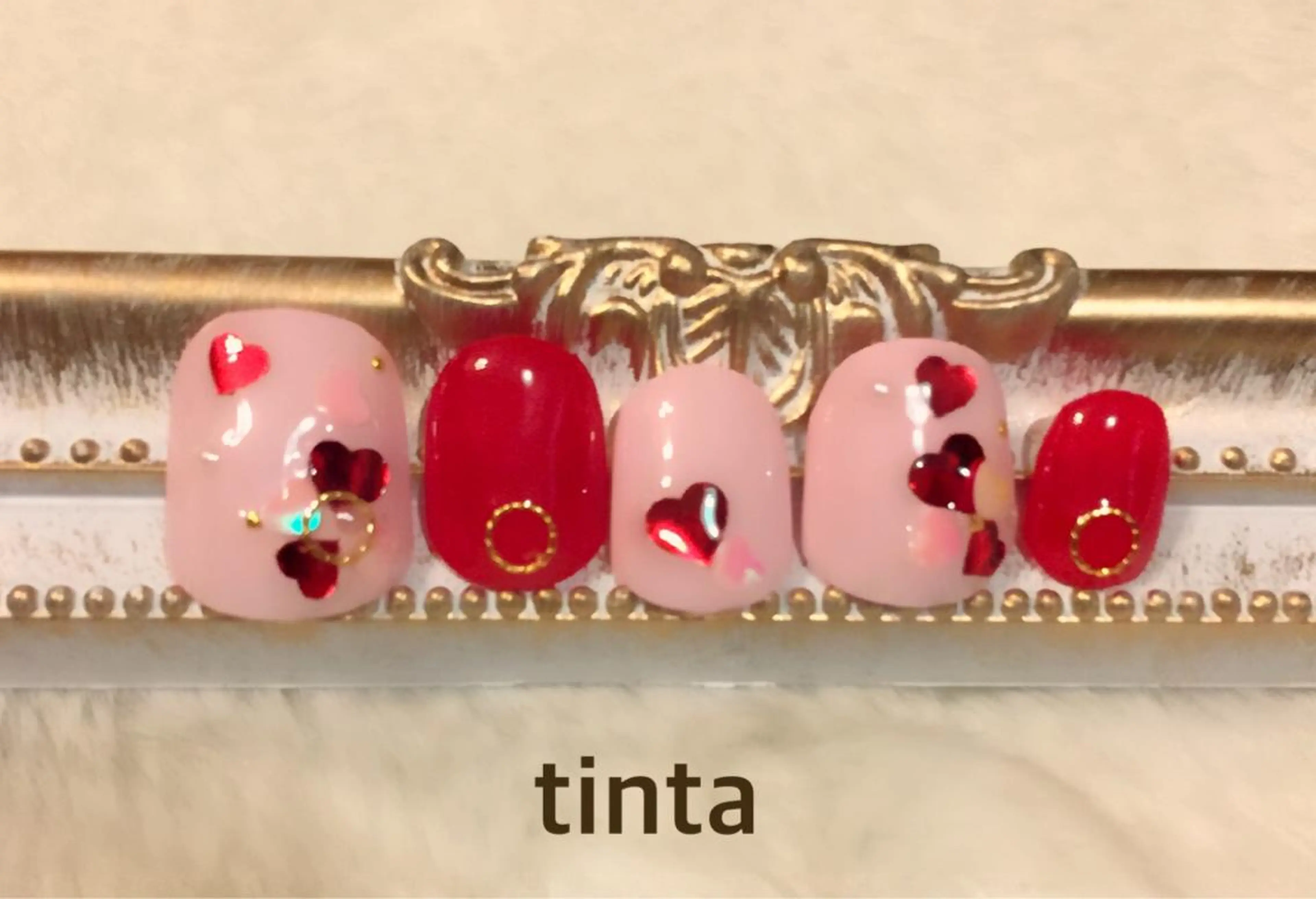 ネイル ハート バレンタイン 馬場 典子のネイルデザイン