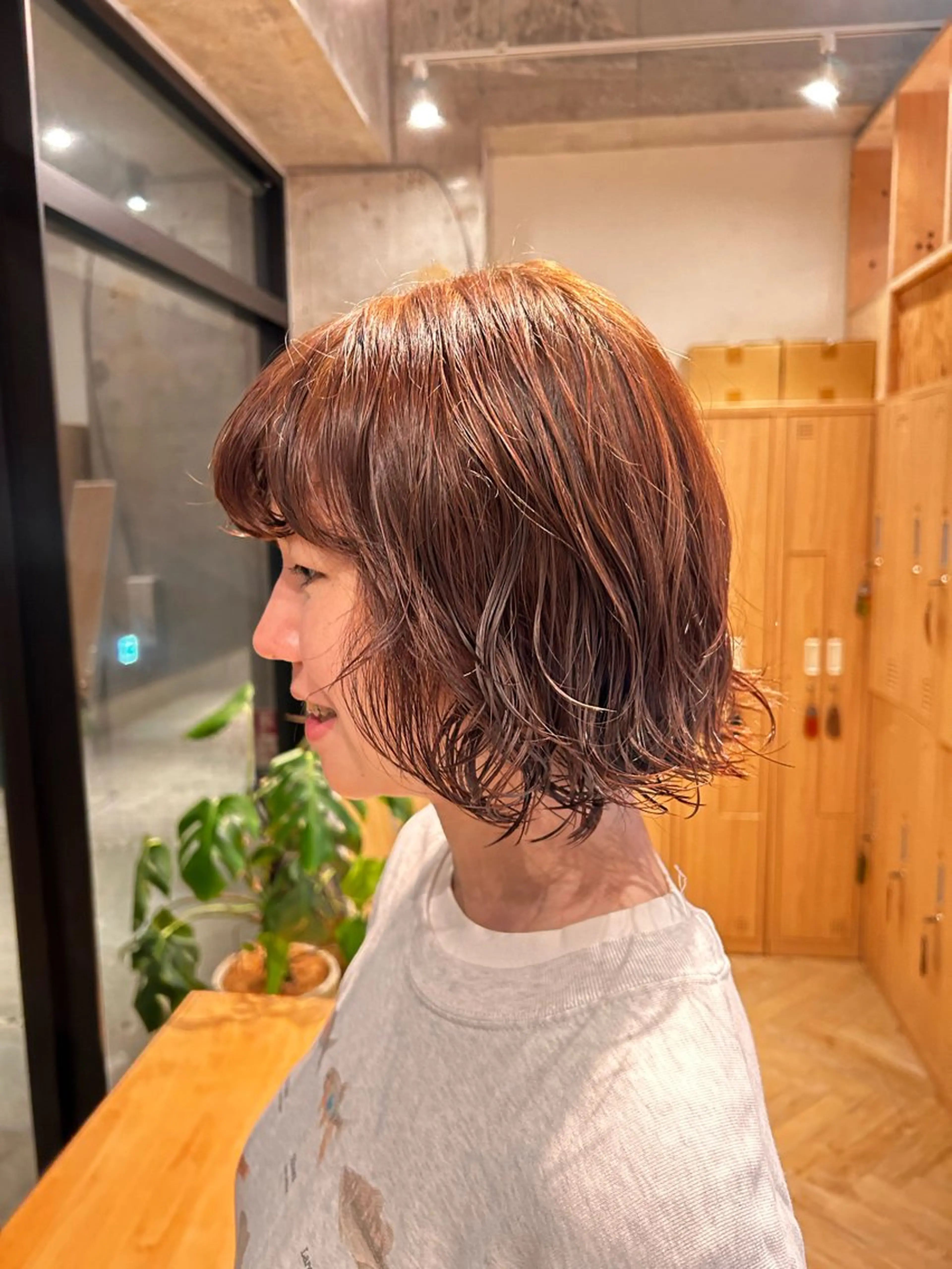 ショート カラー パーマ ベージュカラー 透明感/ベージュ /kazui🐈のヘアスタイル