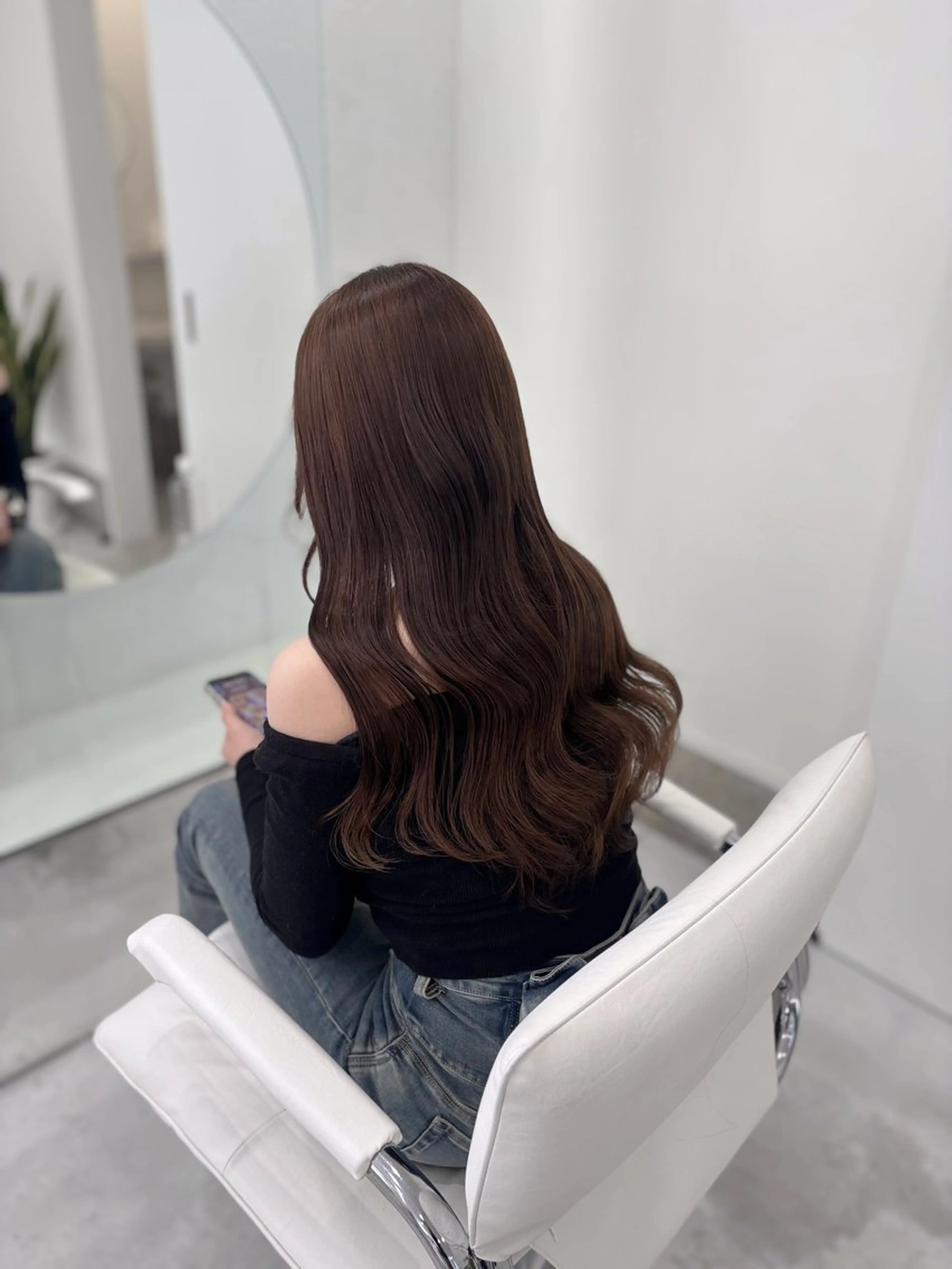 ロング ヘアカラー トリートメント 🎀ツヤ髪／韓国風／ niwミレ🪽のヘアスタイル