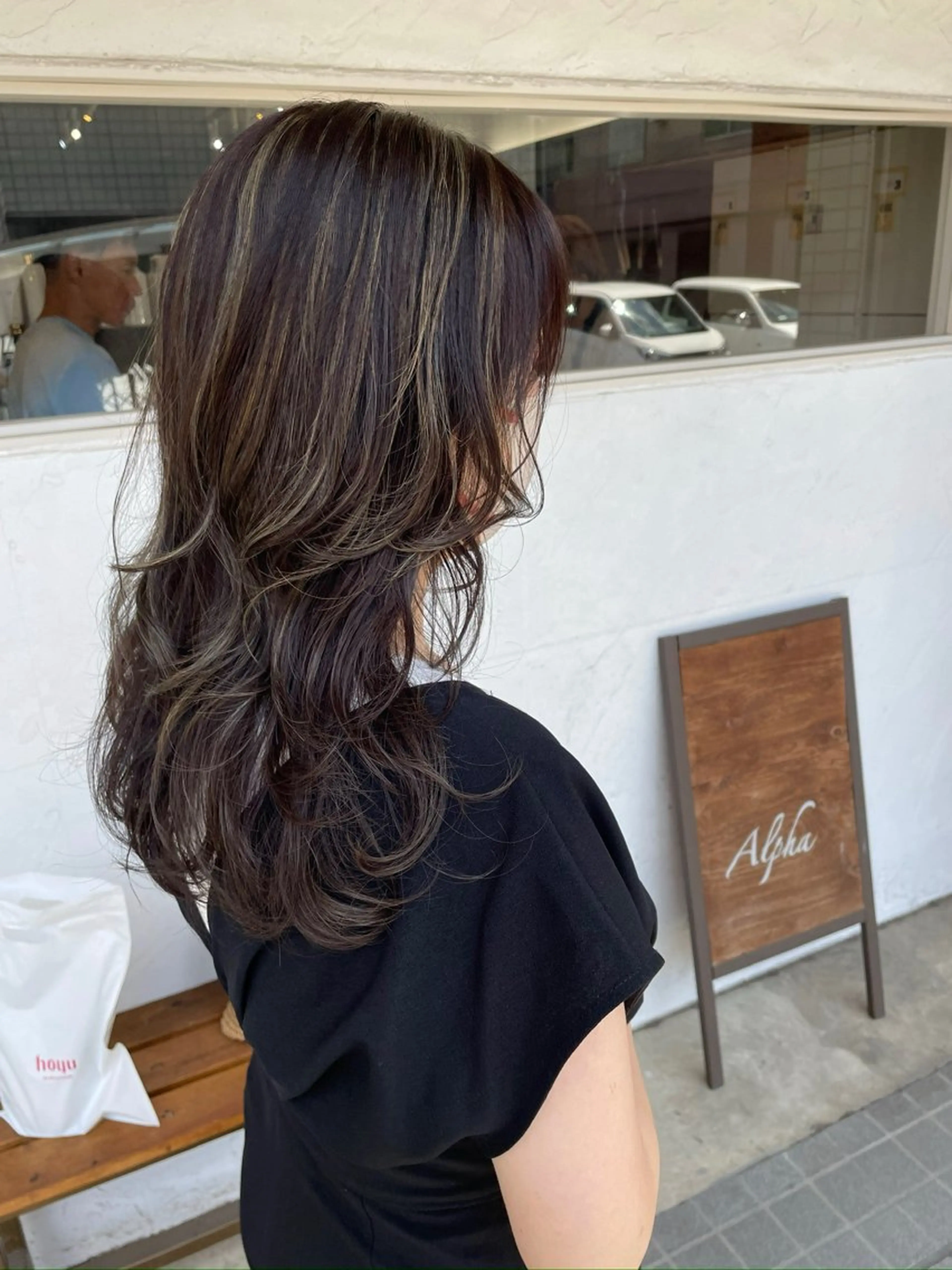 ロング ハイライト 正分 真美のヘアスタイル