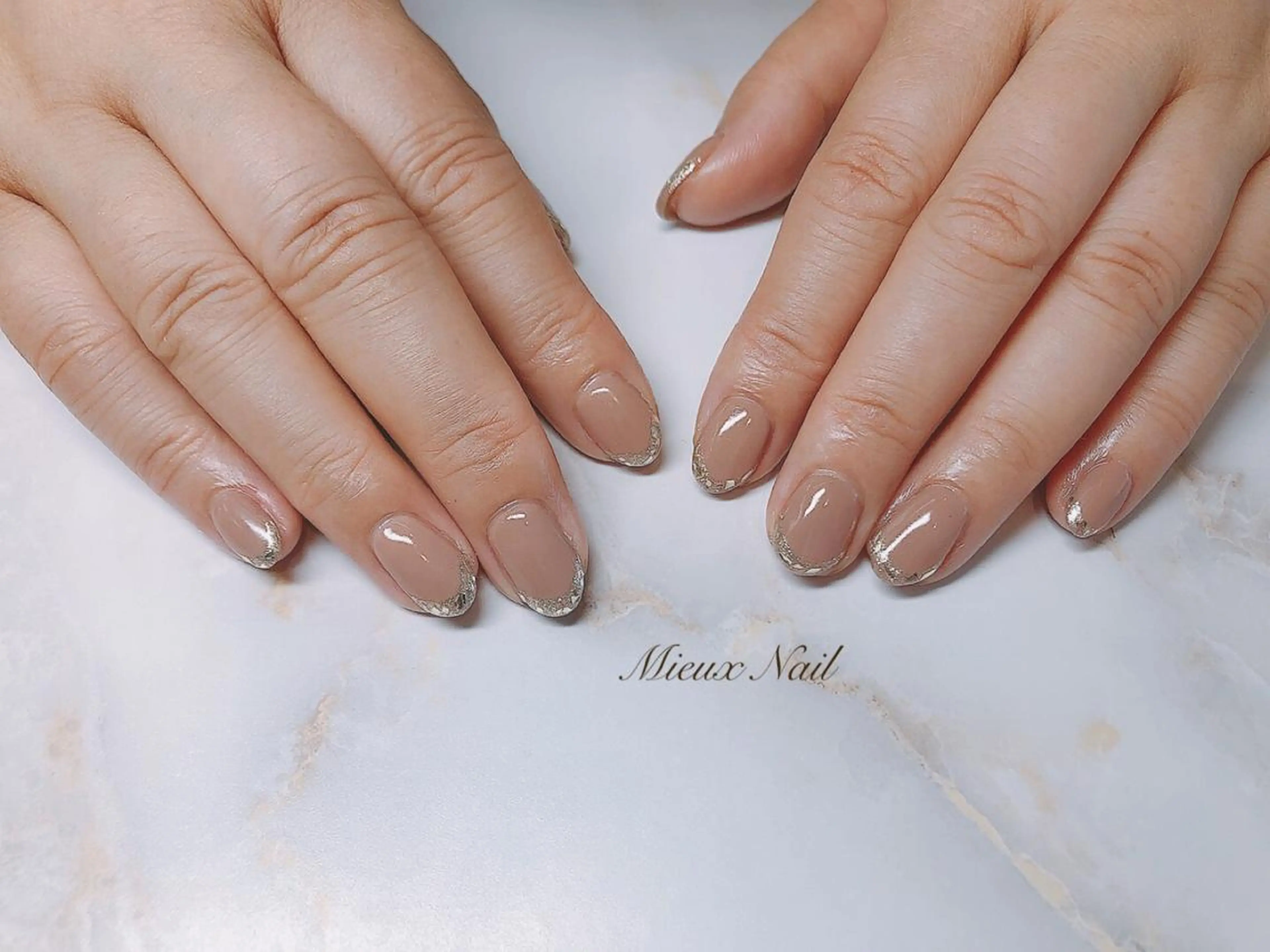 ネイル フレンチネイル ガラスフレンチ ハンドネイル 市川 麻衣子のネイルデザイン