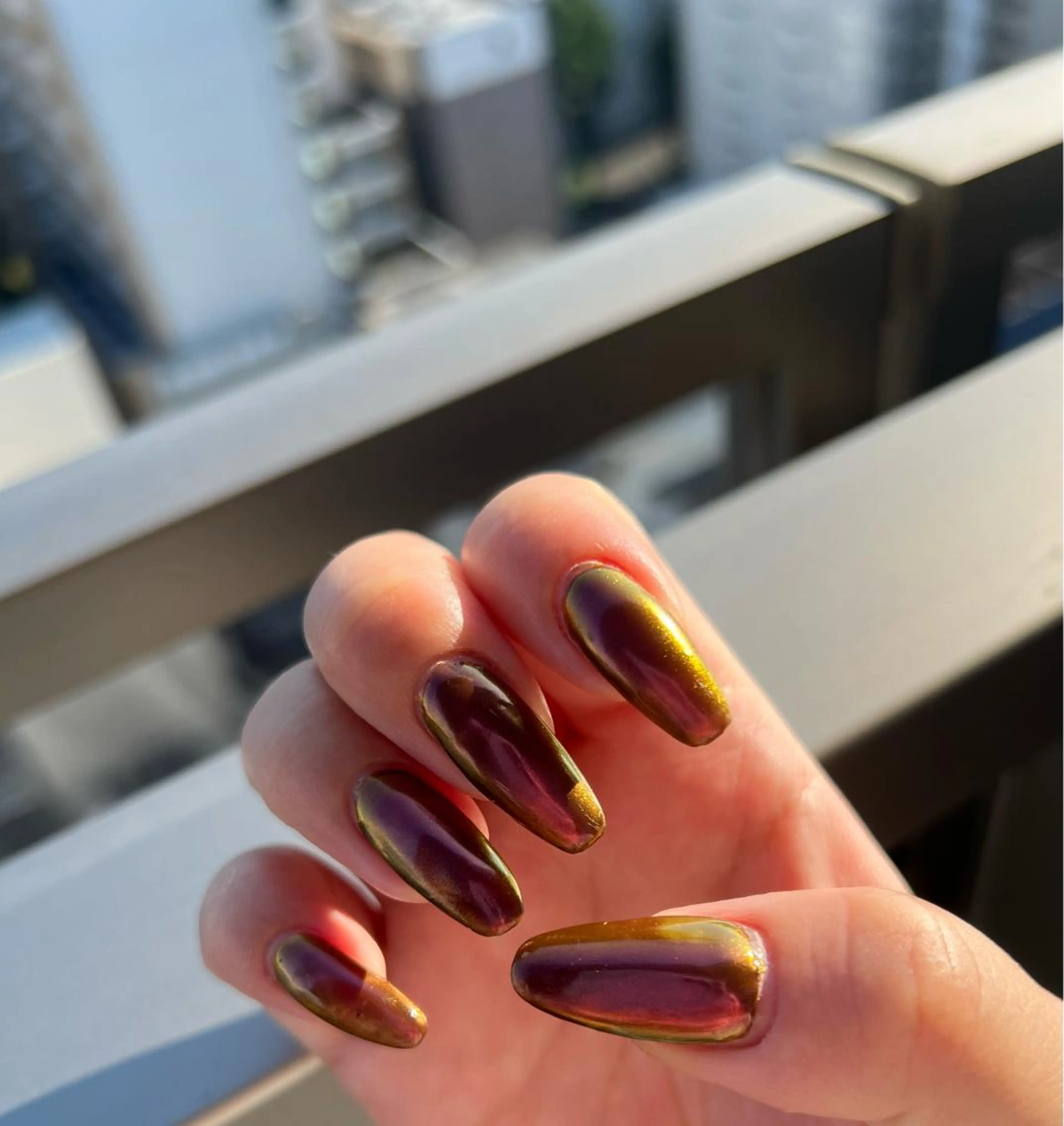 ネイル ブラウン ミラーネイル Nail salon SEICAのネイルデザイン