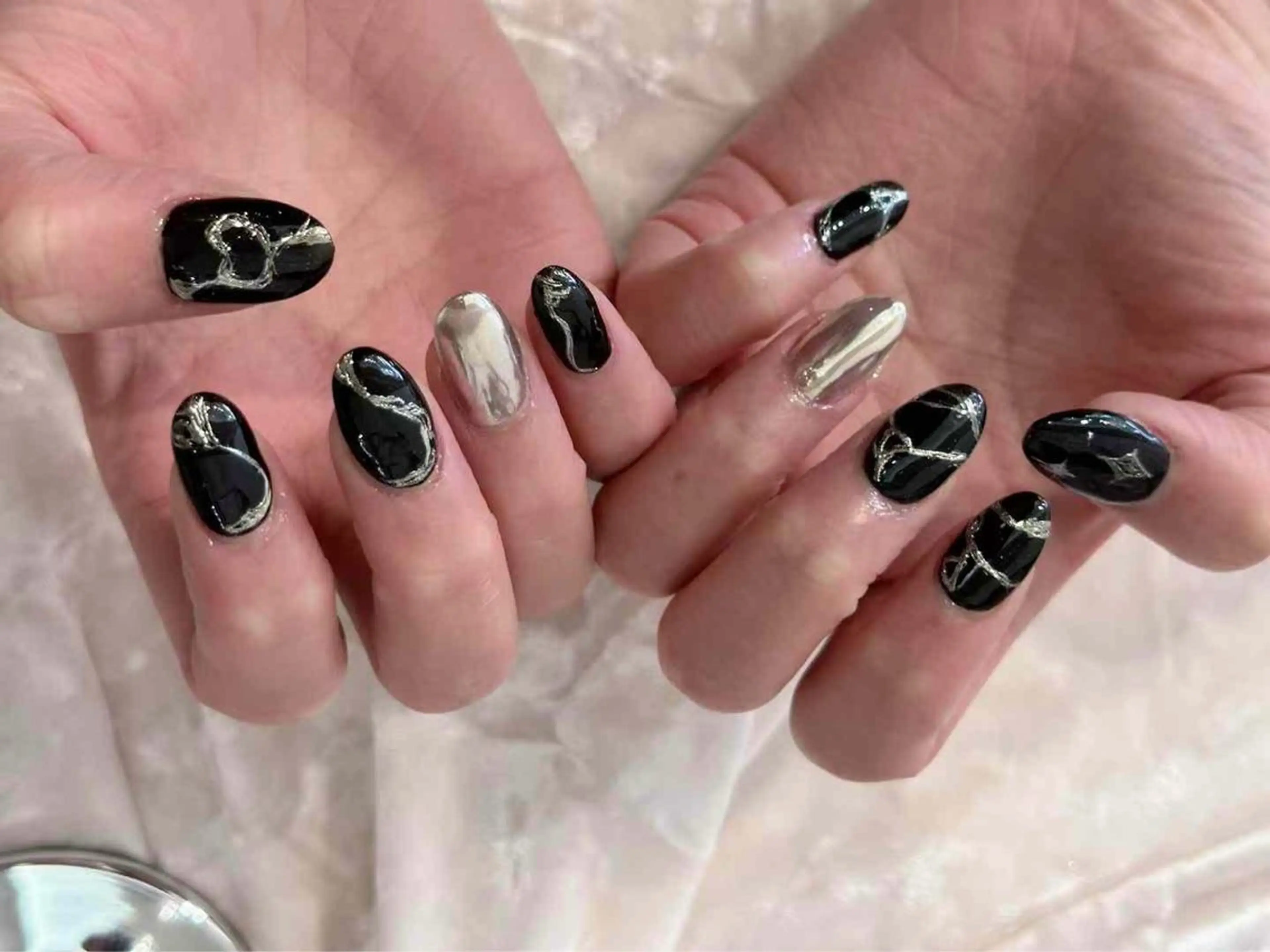 ネイル アートネイル フットネイル ジェルネイル ハート マグネットネイル Babarla nailのネイルデザイン