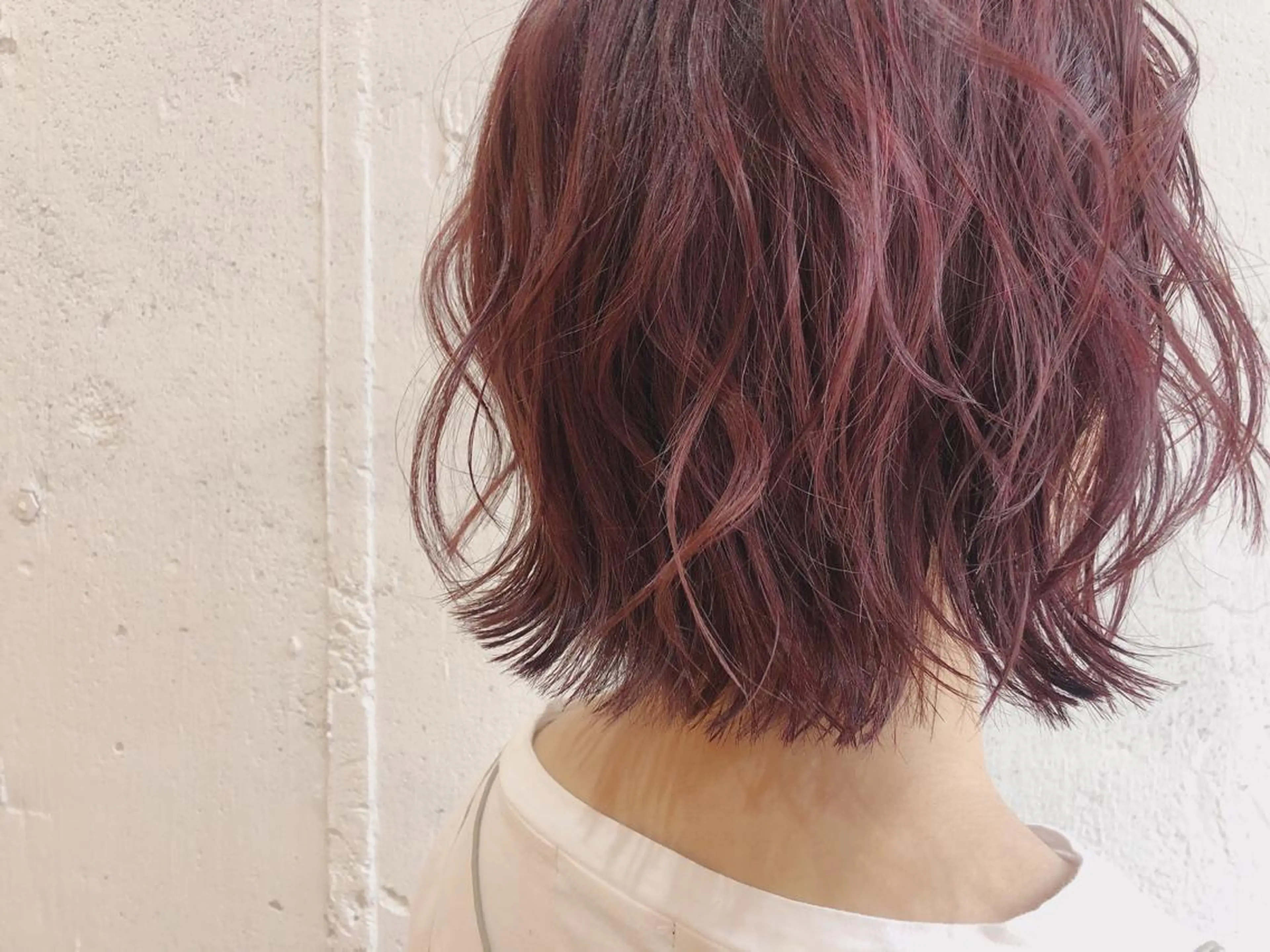 ミディアム カラー ピンクカラー ふくだ りさ【ciAo!】のヘアスタイル