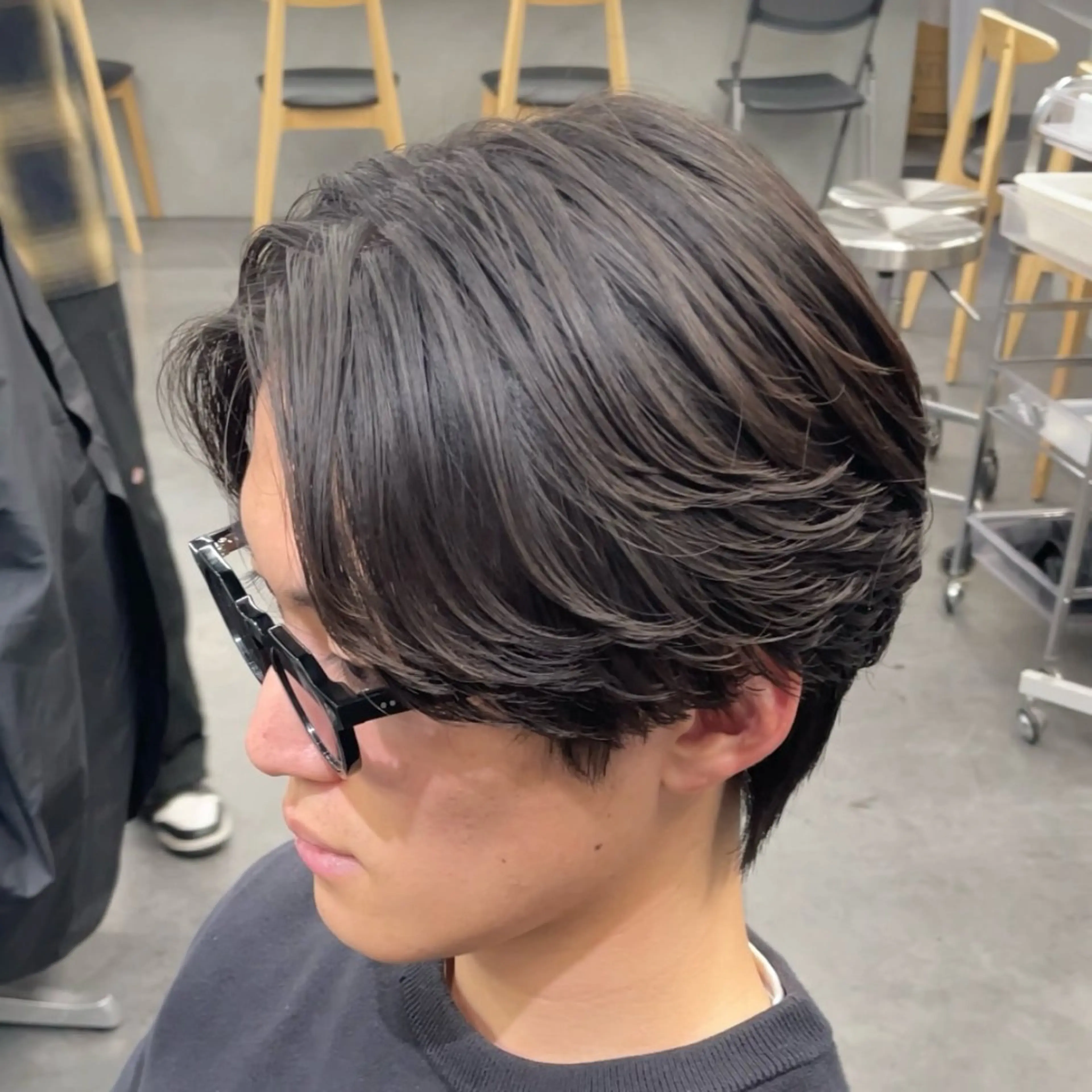 ミディアム パーマ ヘアアレンジ メンズ カット パーマ fifth 石川 凪のヘアスタイル