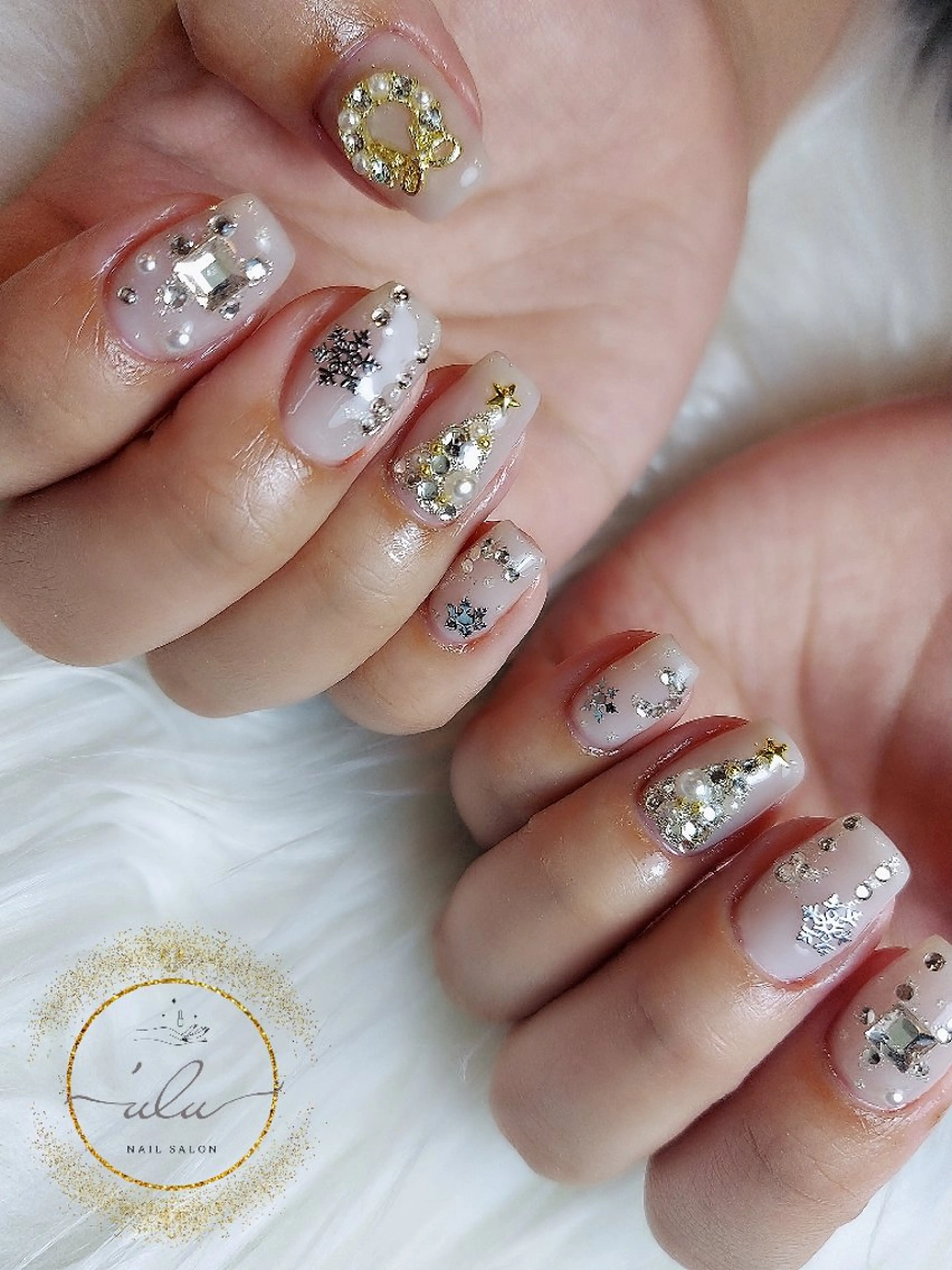 ネイル 冬ネイル クリスマス ハンドネイル Nailsalon 'uluのネイルデザイン