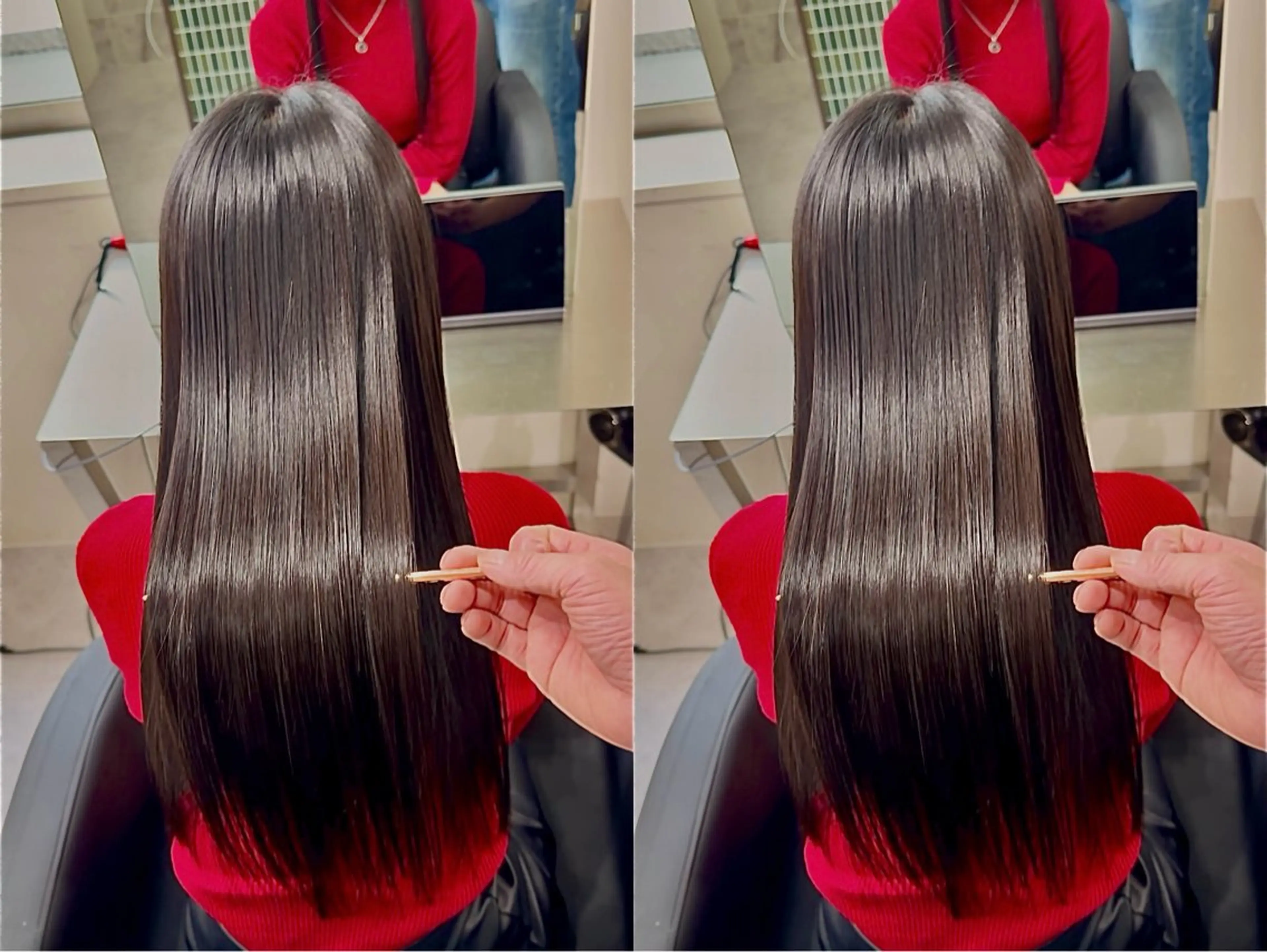 ロング カット 縮毛矯正 トリートメント 🫧髪質改善/透明感 カラー/山中史也のヘアスタイル