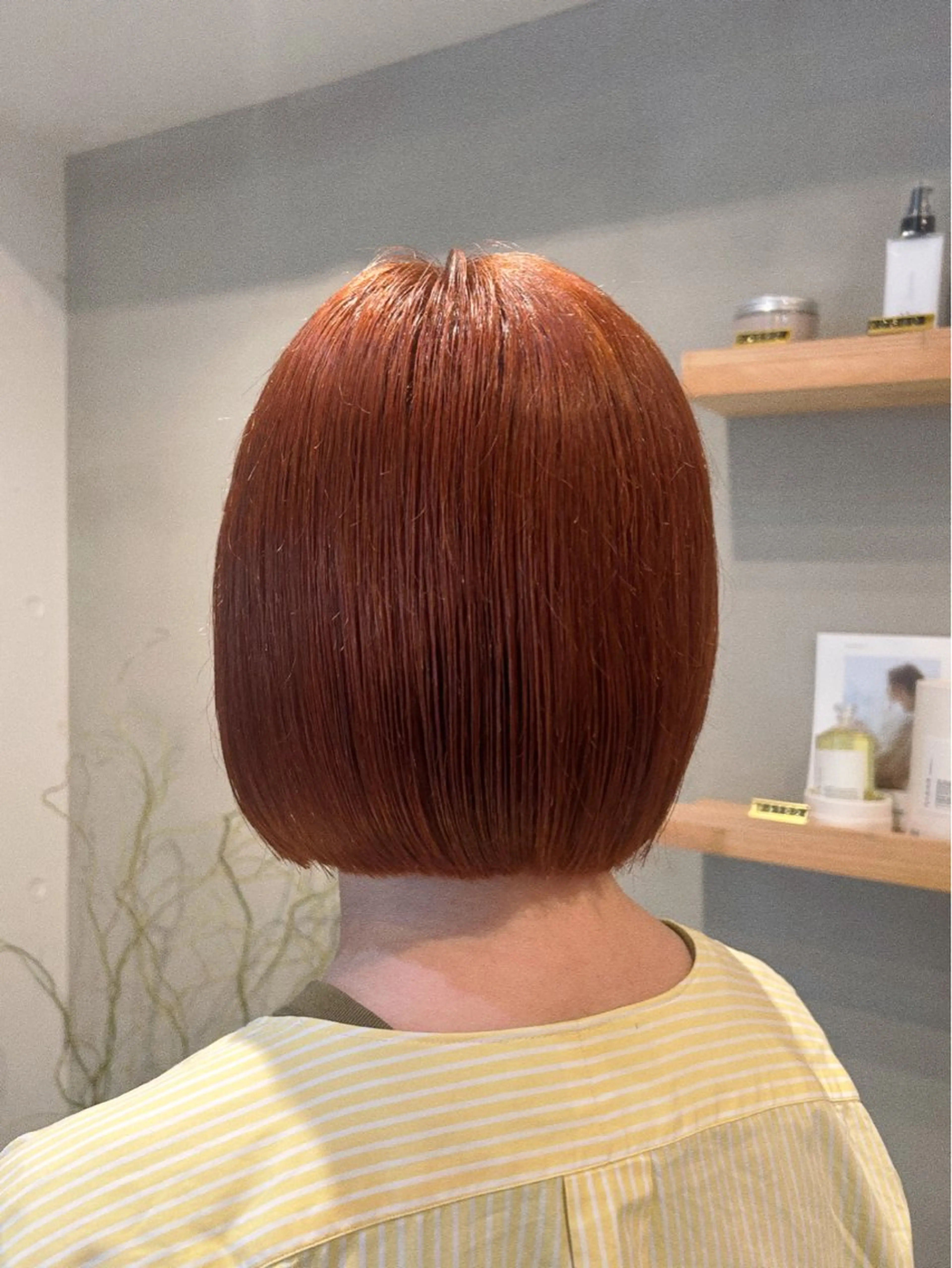 ショート カラー ベージュカラー オレンジ ボブ カトウ ユウカのヘアスタイル