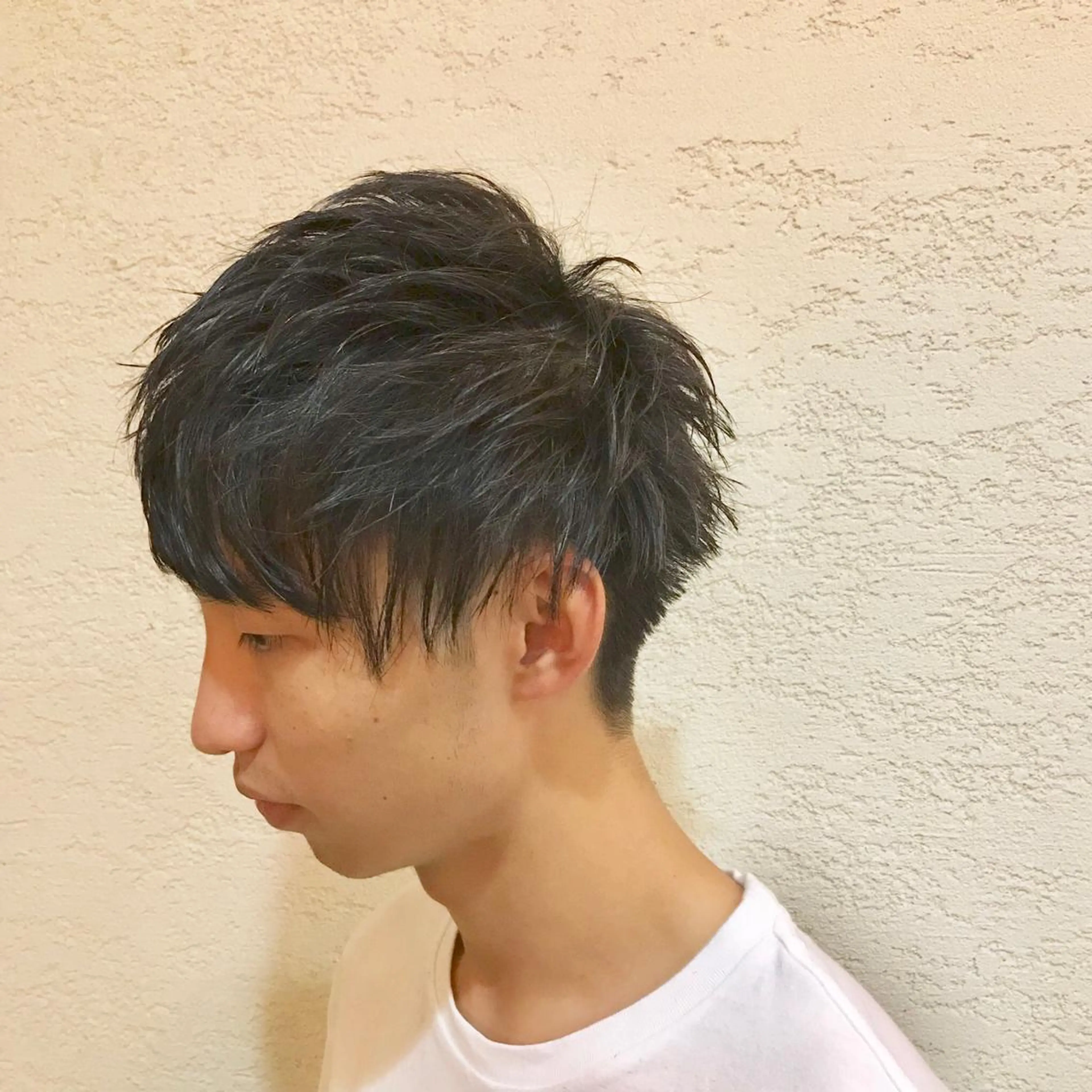 ショート カラー パーマ メンズ ニュアンスパーマ/ レイヤー/茶屋町のヘアスタイル