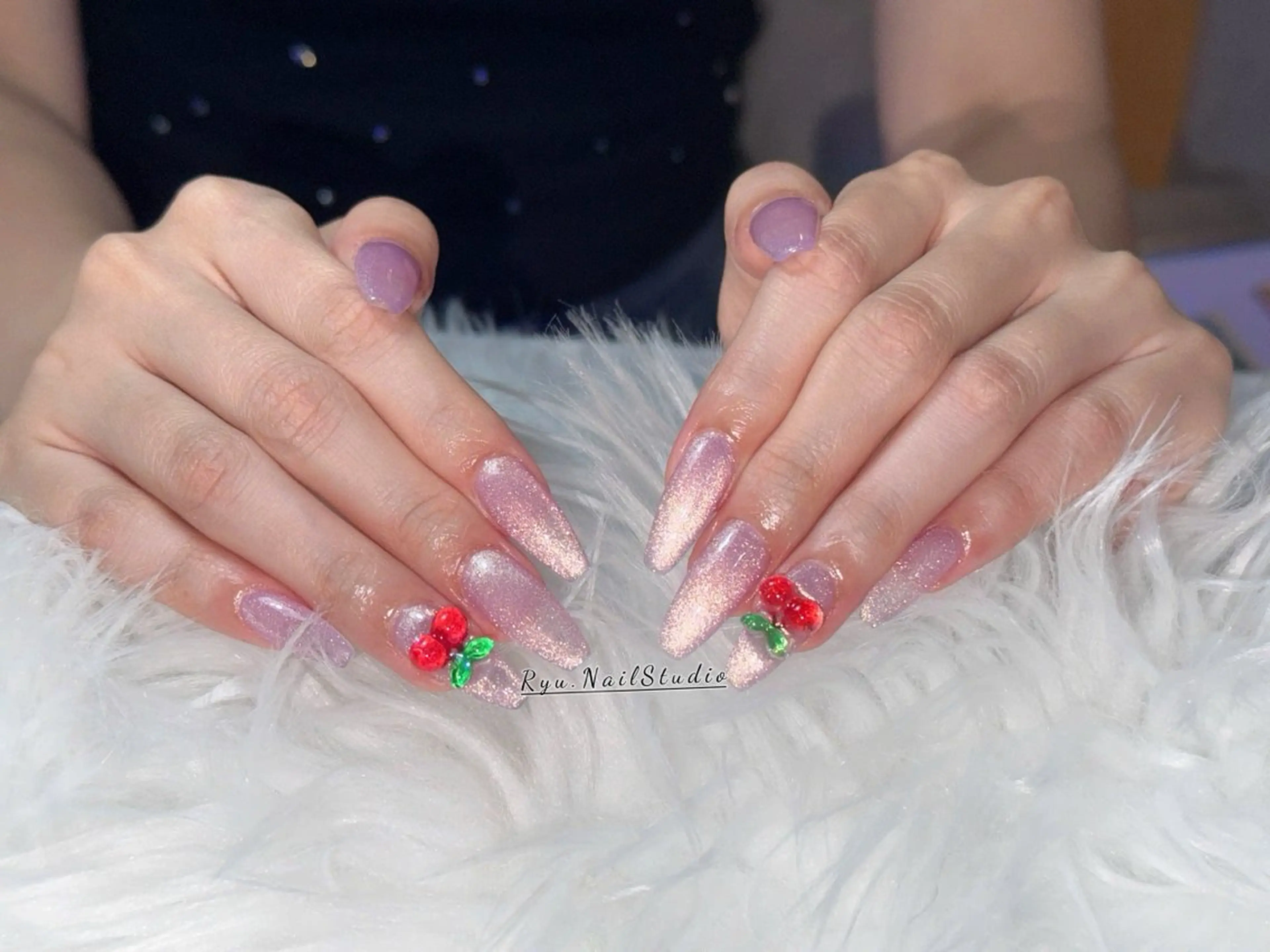 ネイル アートネイル フラワーネイル フレンチネイル ジェルネイル グラデーション ハンドネイル Ryu Nail NekoChanのネイルデザイン