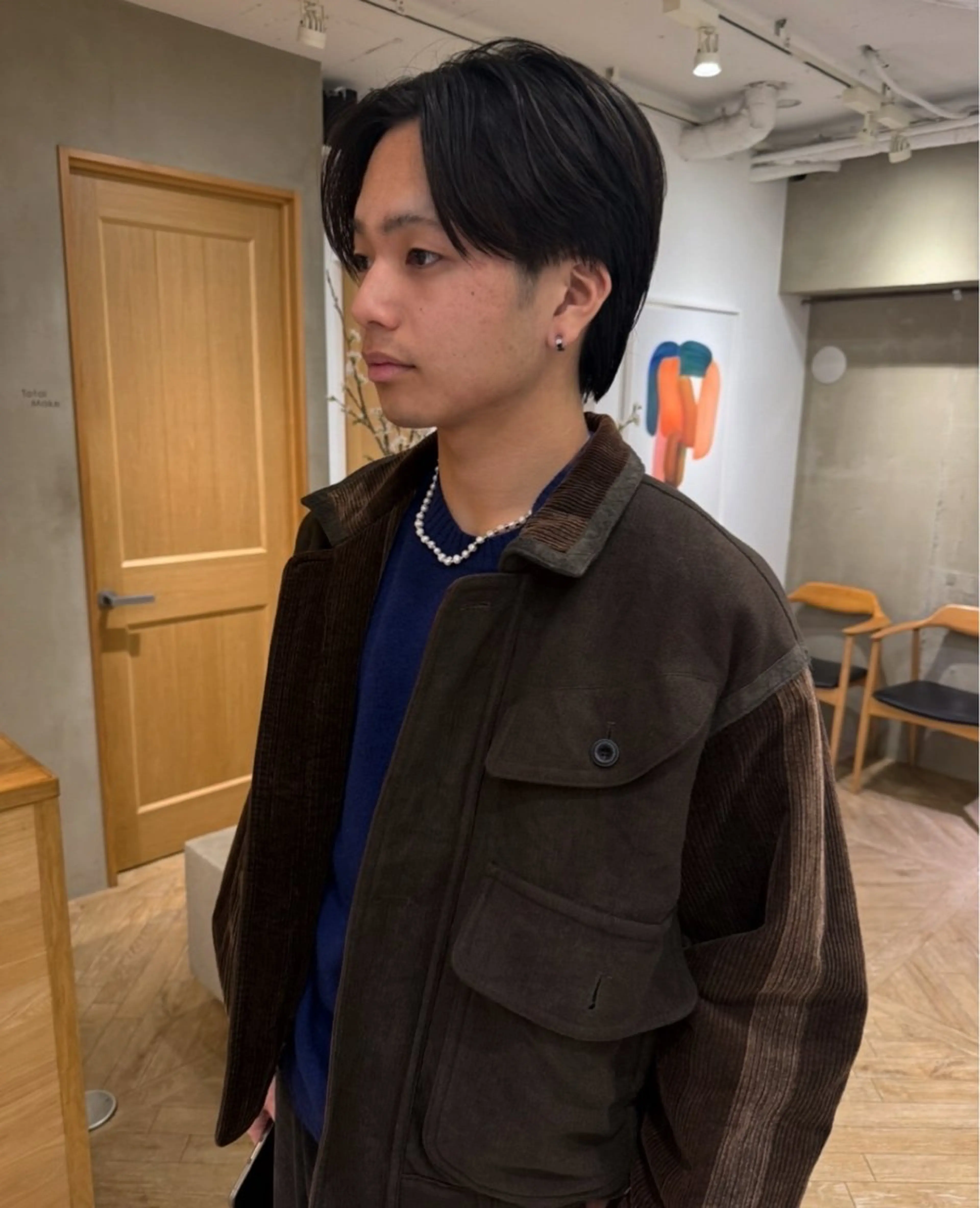ミディアム カット シャドウパーマ 田形清流のヘアスタイル