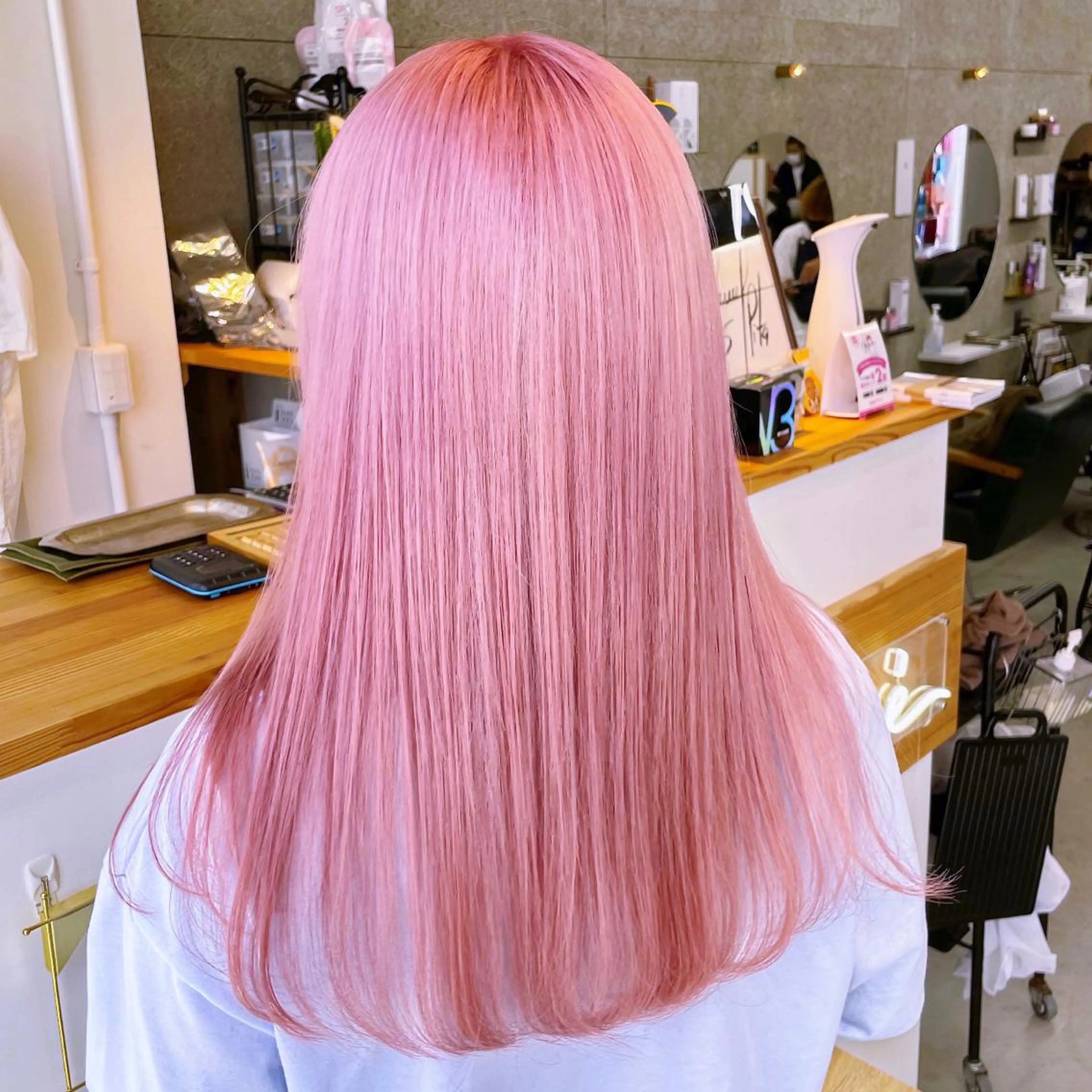 セミロング カラー ヘアカラー トリートメント Lull1人美容室 バレイヤージュのヘアスタイル