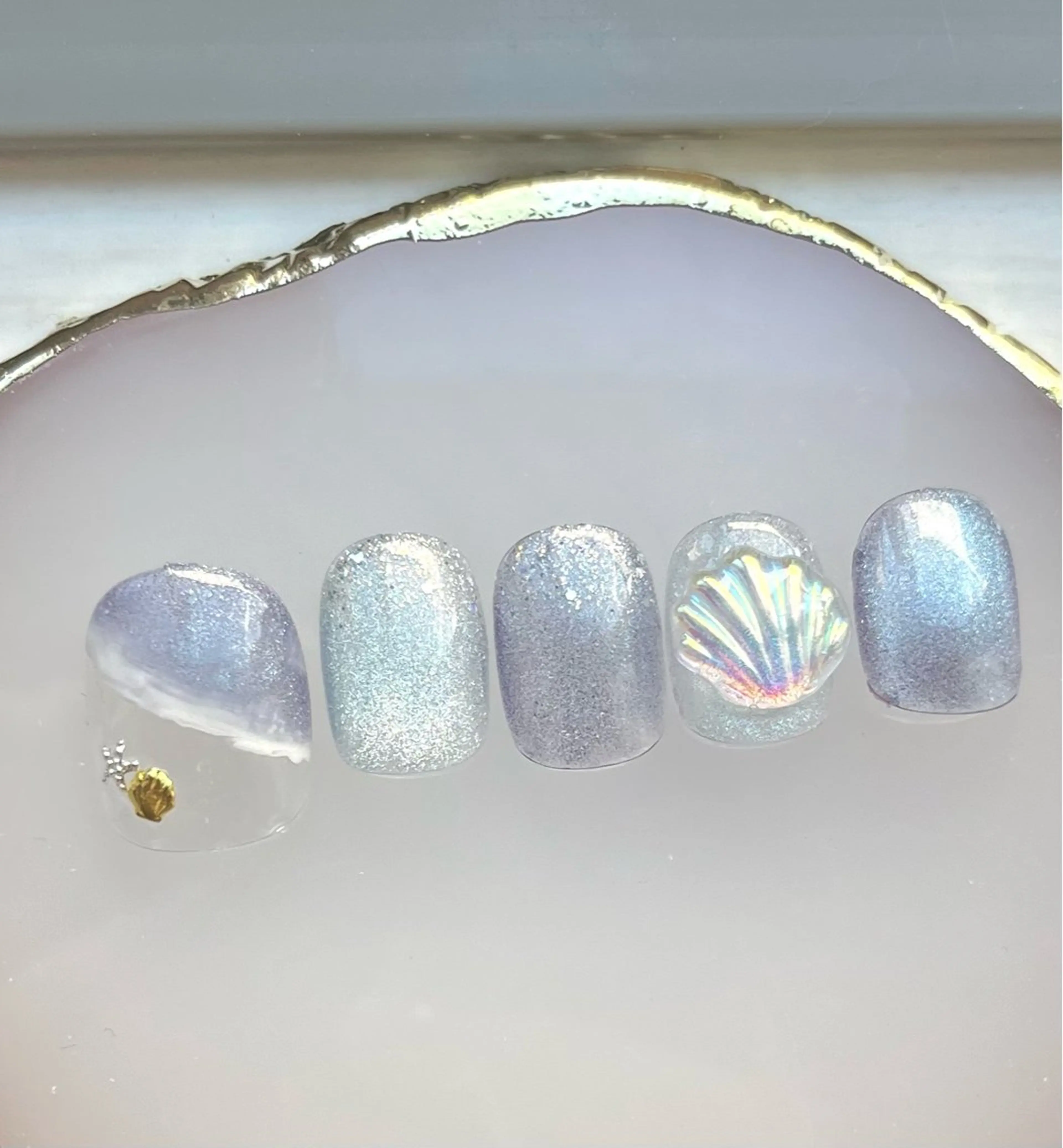 ネイル ショートネイル 夏ネイル ハンドネイル 島田 亜紀のネイルデザイン