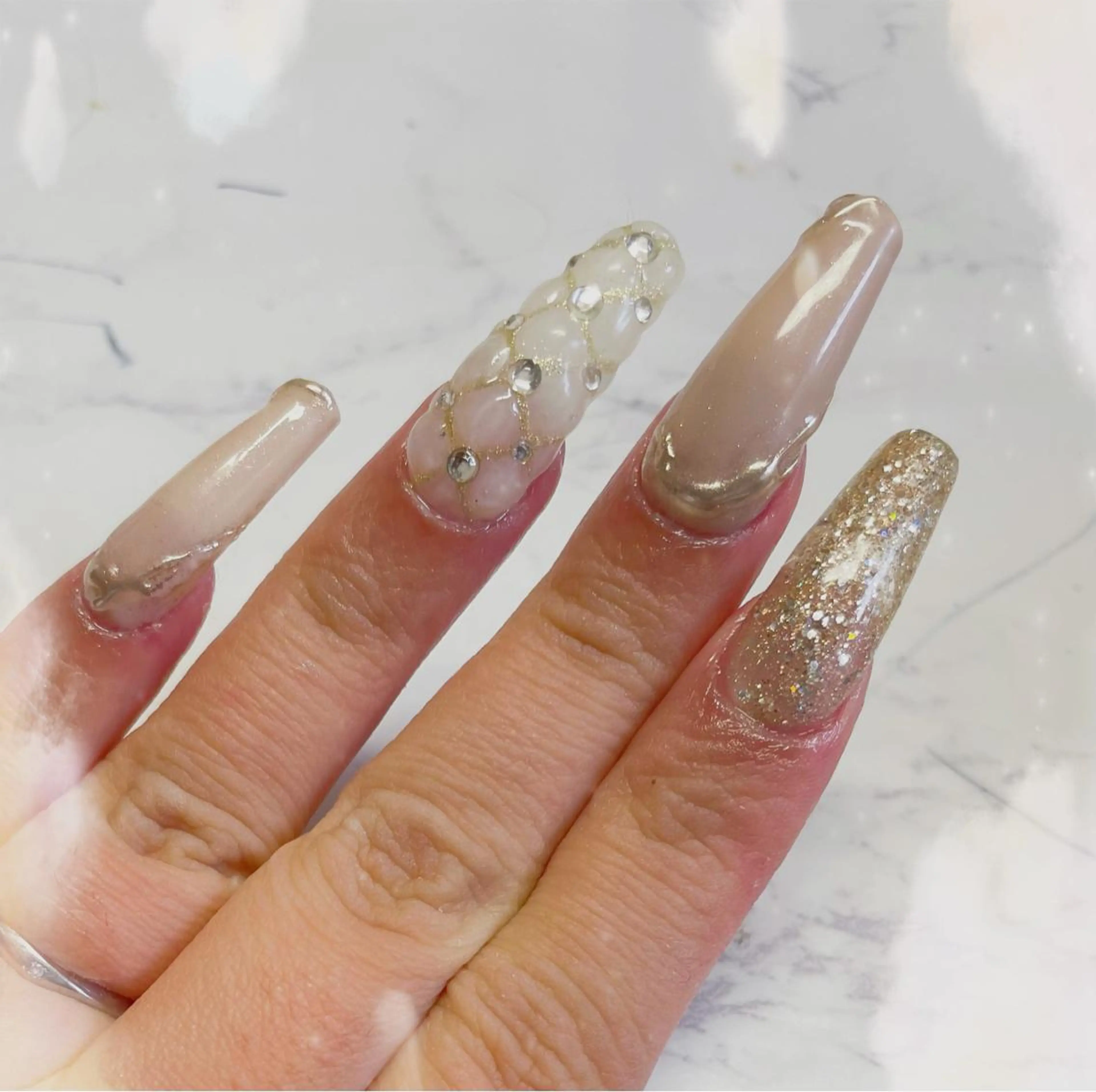 ネイル ロングネイル ハンドネイル S.NAIL Suuのネイルデザイン