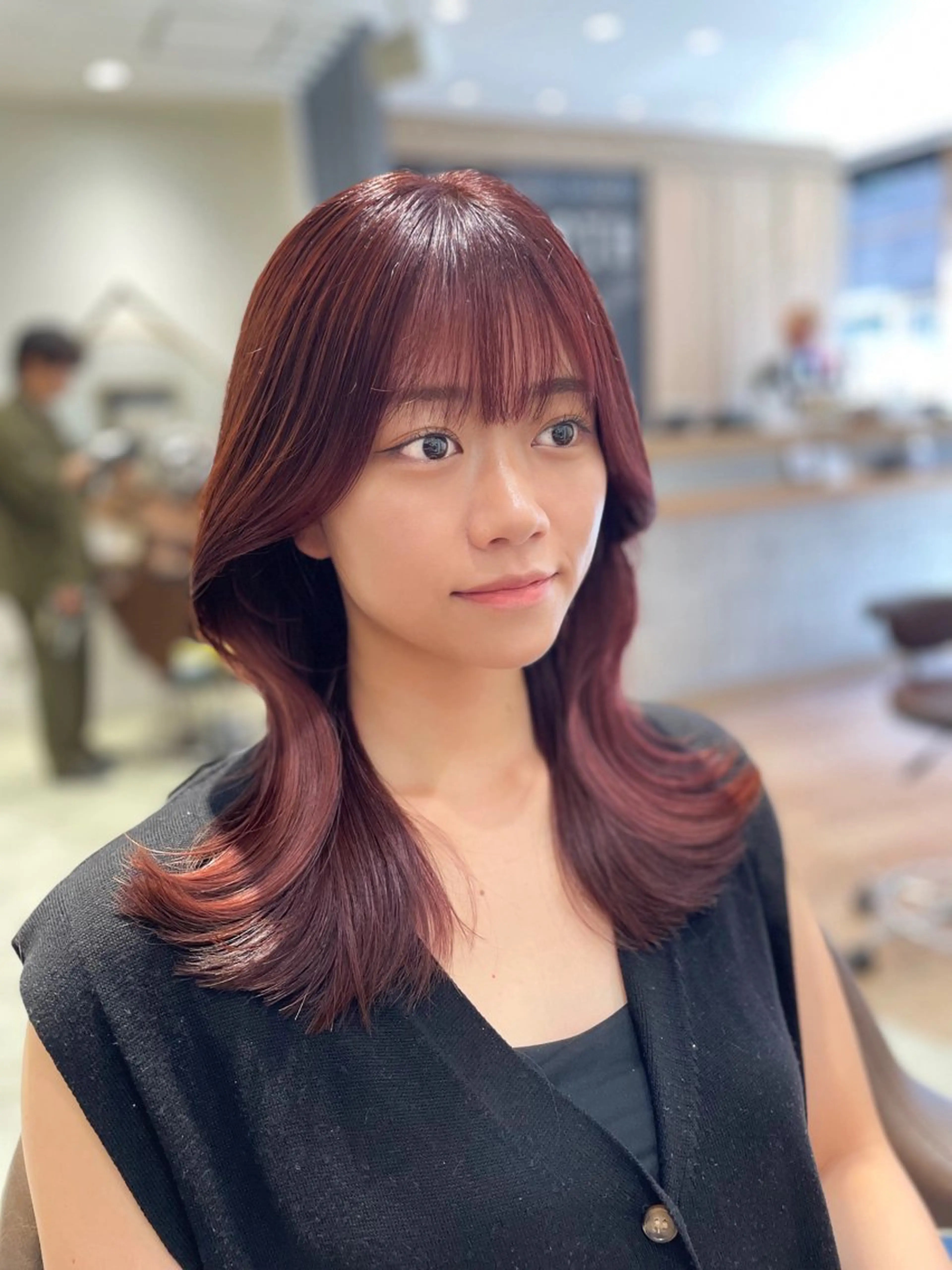 セミロング カラー 映える顔まわり/前髪 特化 💗 ユキマのヘアスタイル