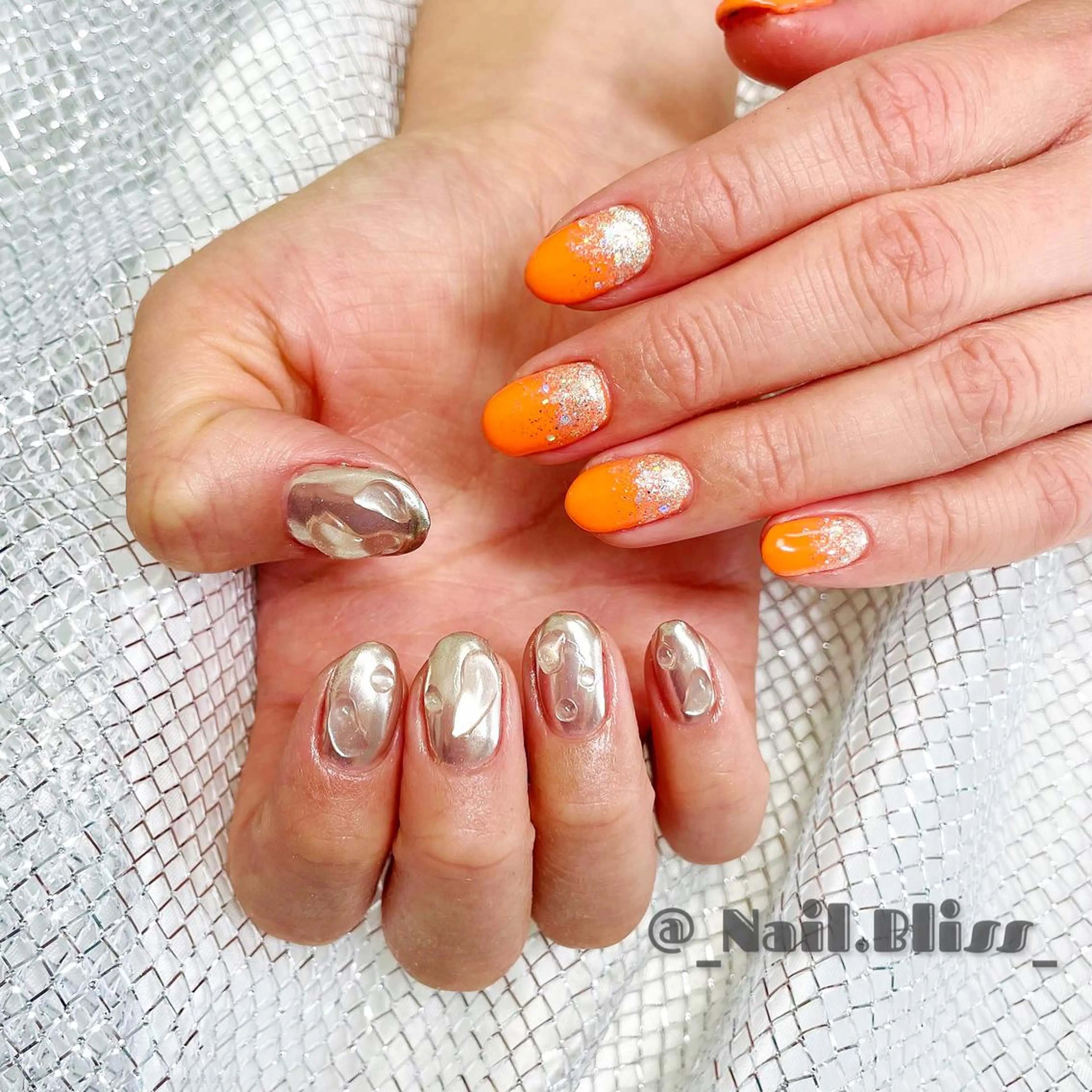 ネイル ミラーネイル ハンドネイル NAIL BLISSのネイルデザイン