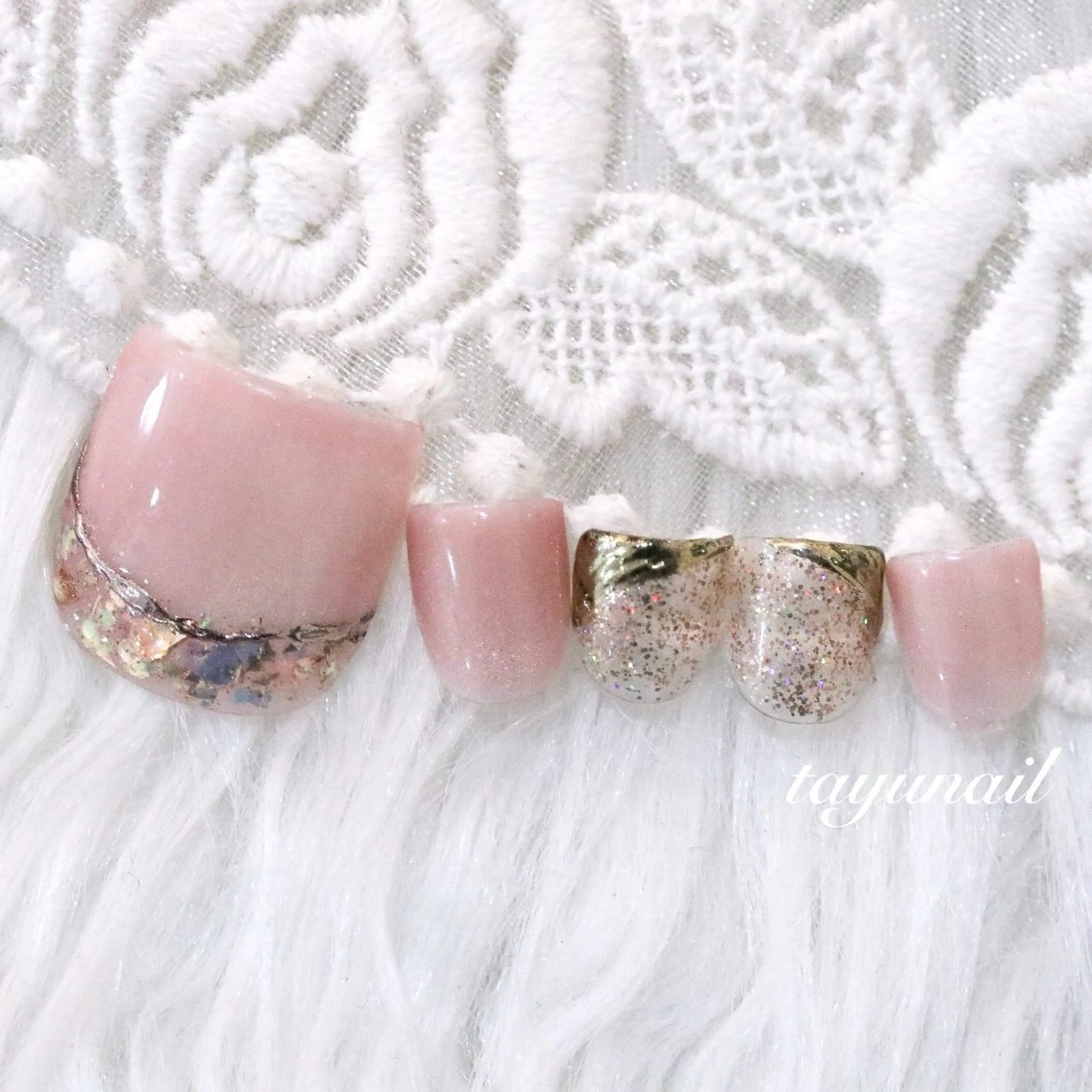 ネイル アートネイル フットネイル ジェルネイル パラジェル フットネイル ネイルサロン 【たゆnail】のネイルデザイン