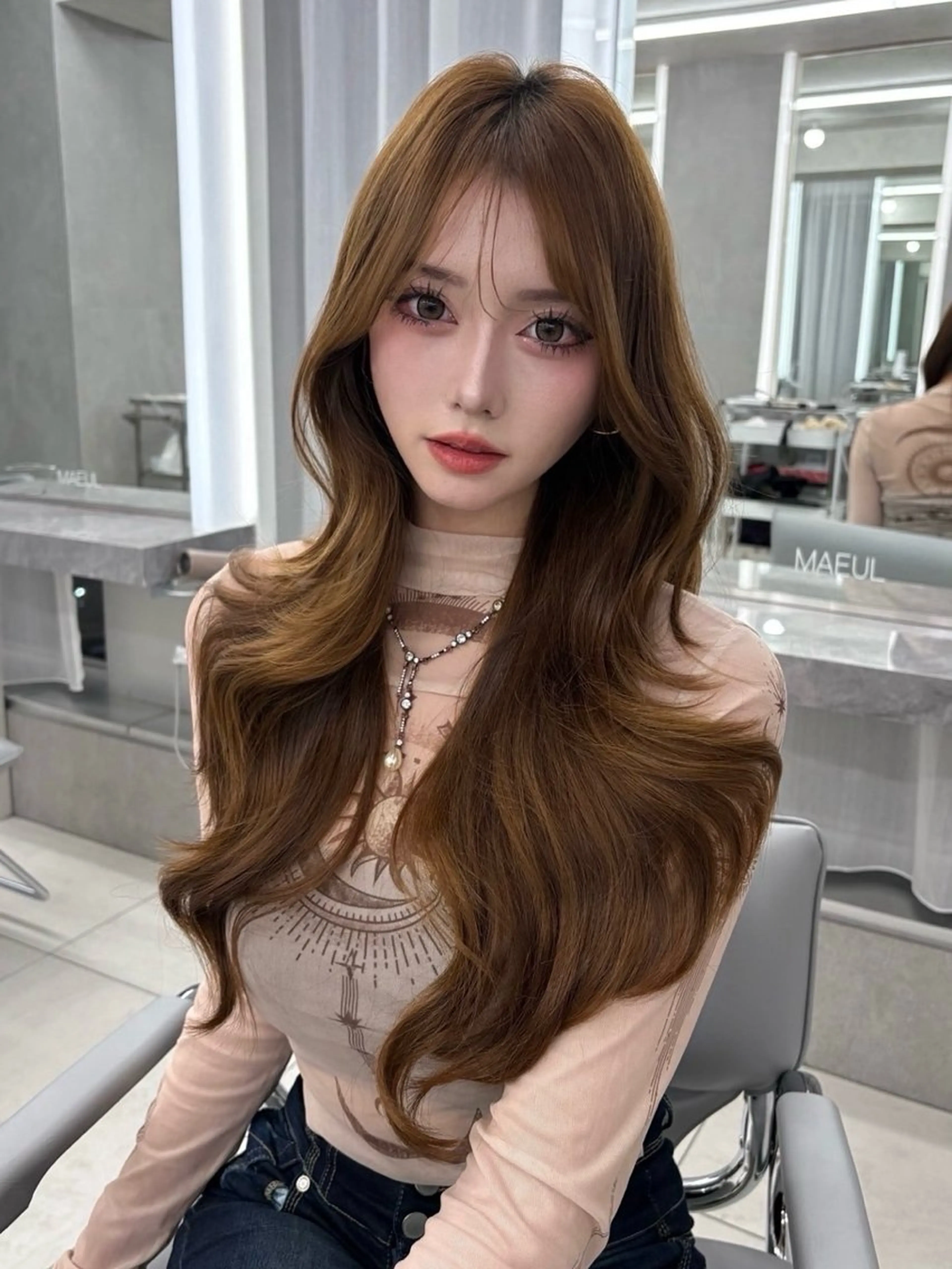 ロング れもん 名駅/韓国レイヤーのヘアスタイル