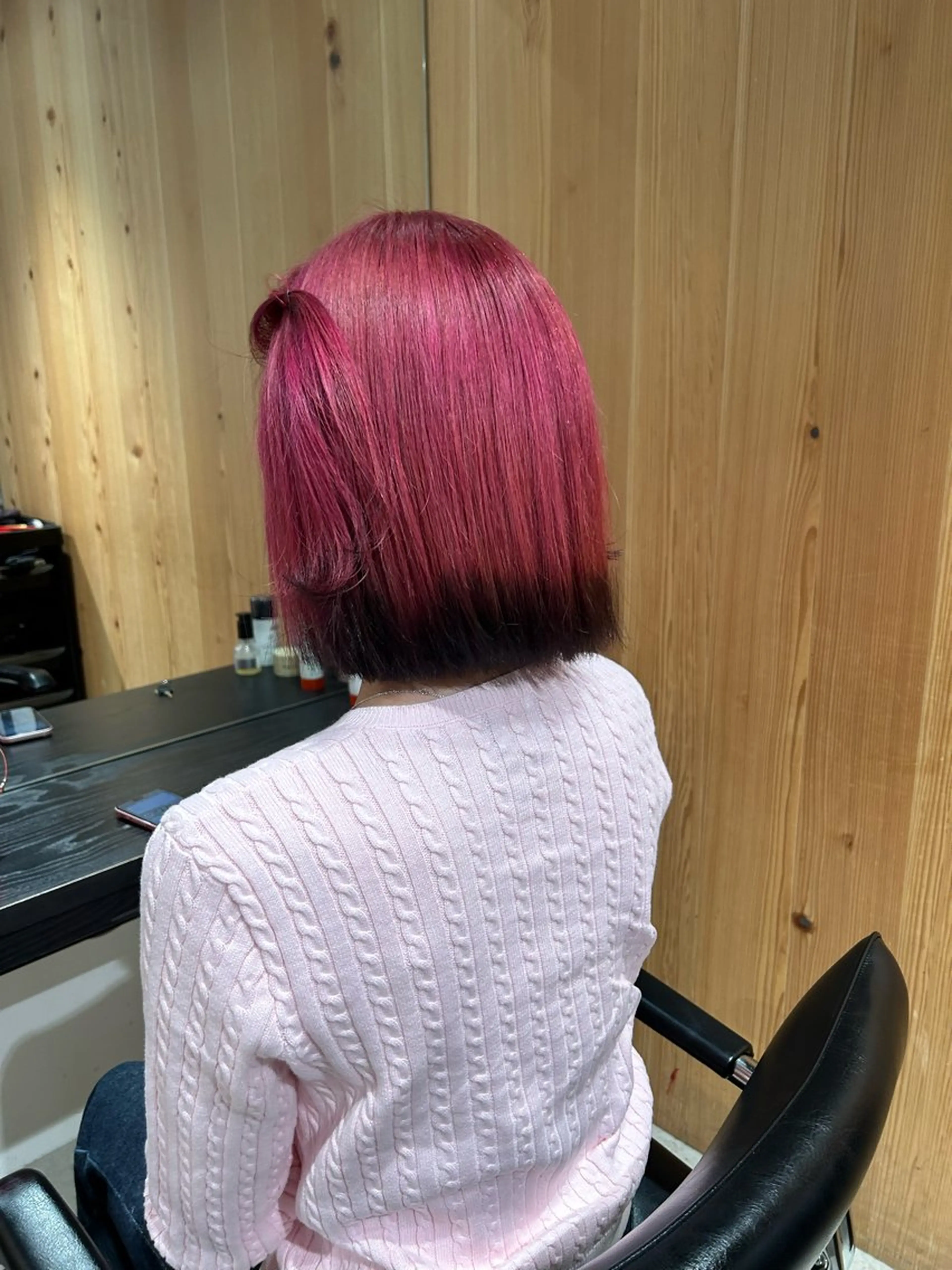 ミディアム カラー ブリーチ カット ヘアカラー トリートメント スキバサミを使わない カット🌼唯🌼のヘアスタイル