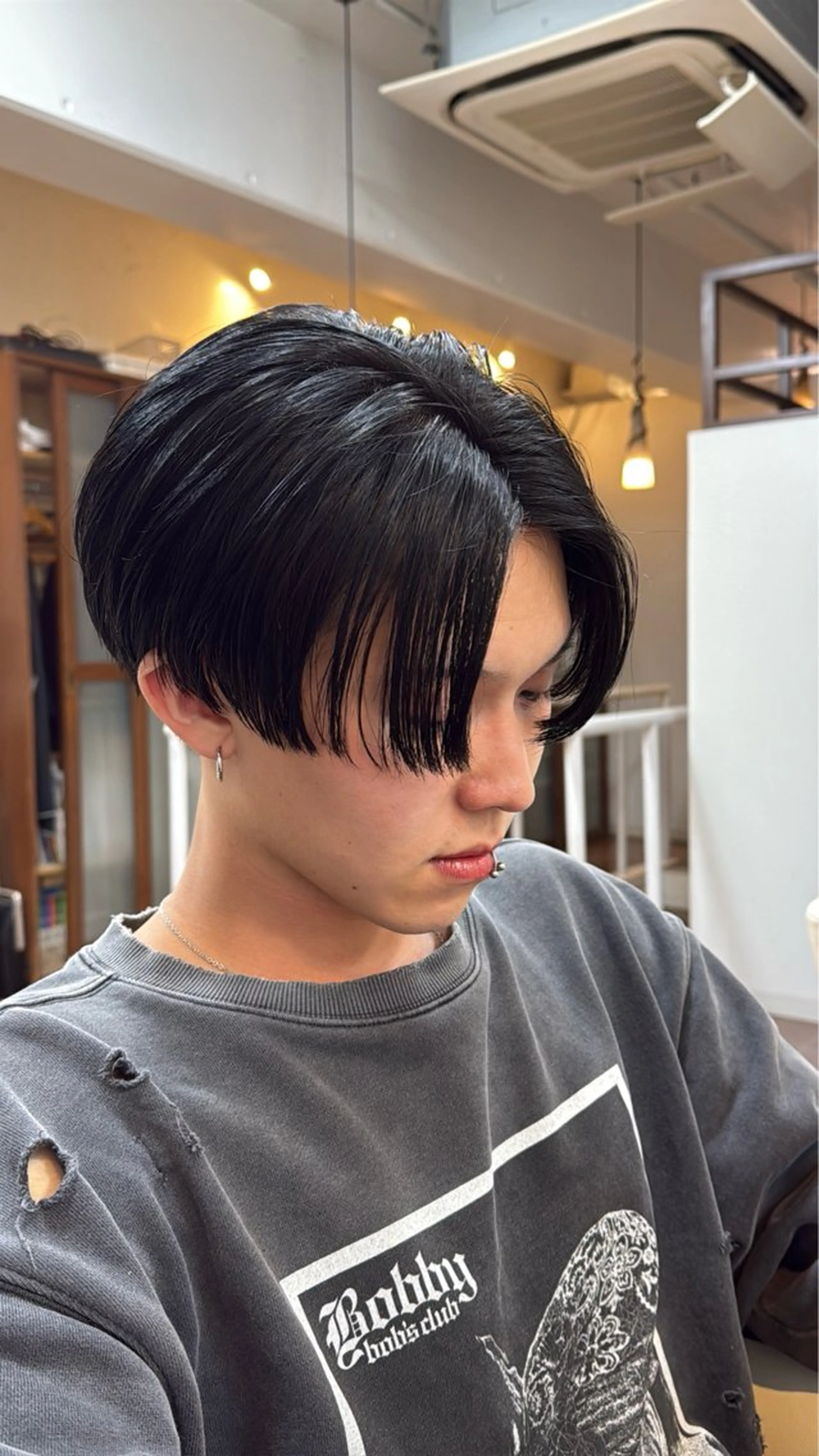 ミディアム メンズ センターパート カット 小山功陽 /メンズスタイルのヘアスタイル