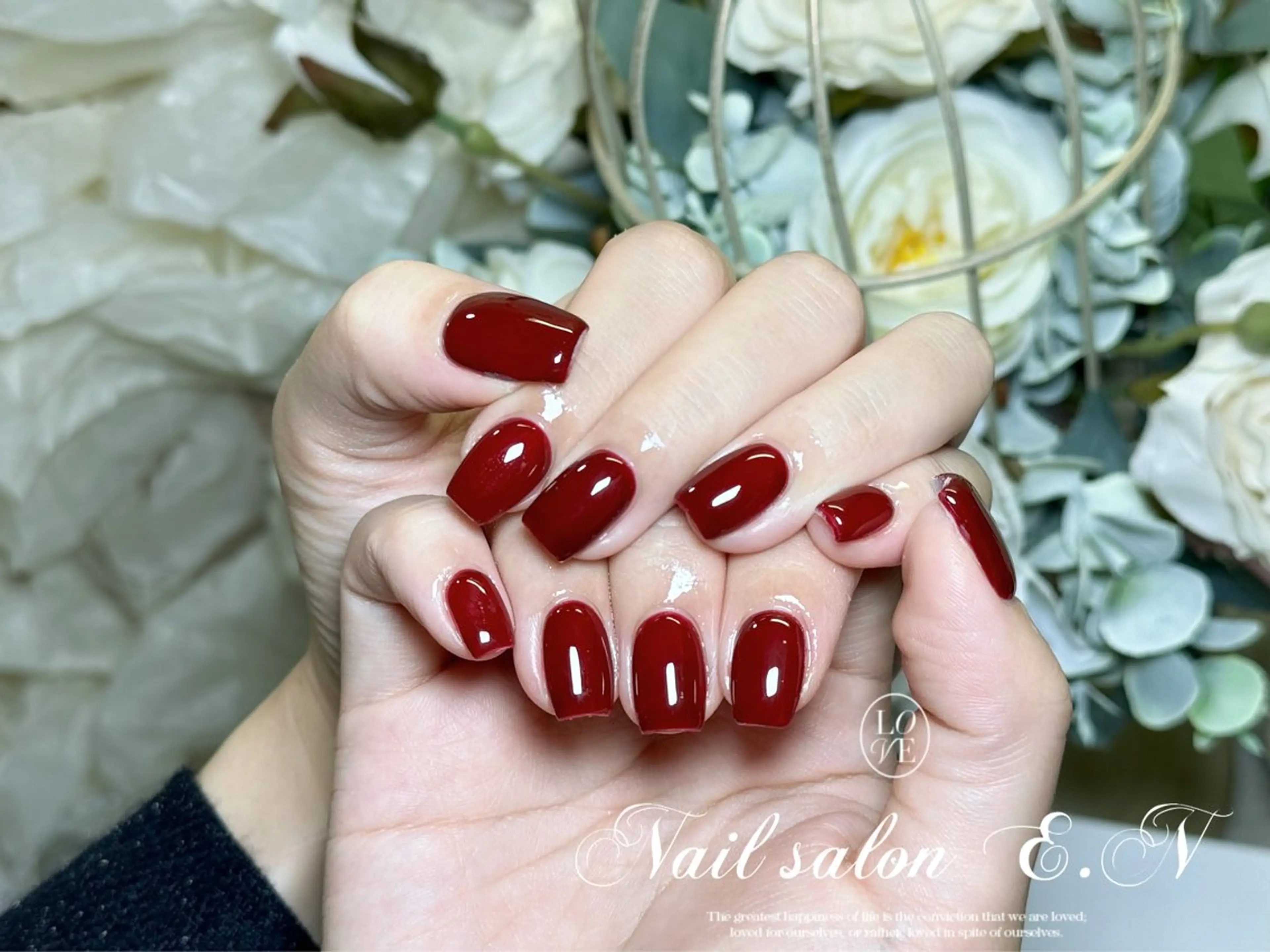 【ジェルオフ無料】ワンカラー+2個パーツ6700円の写真