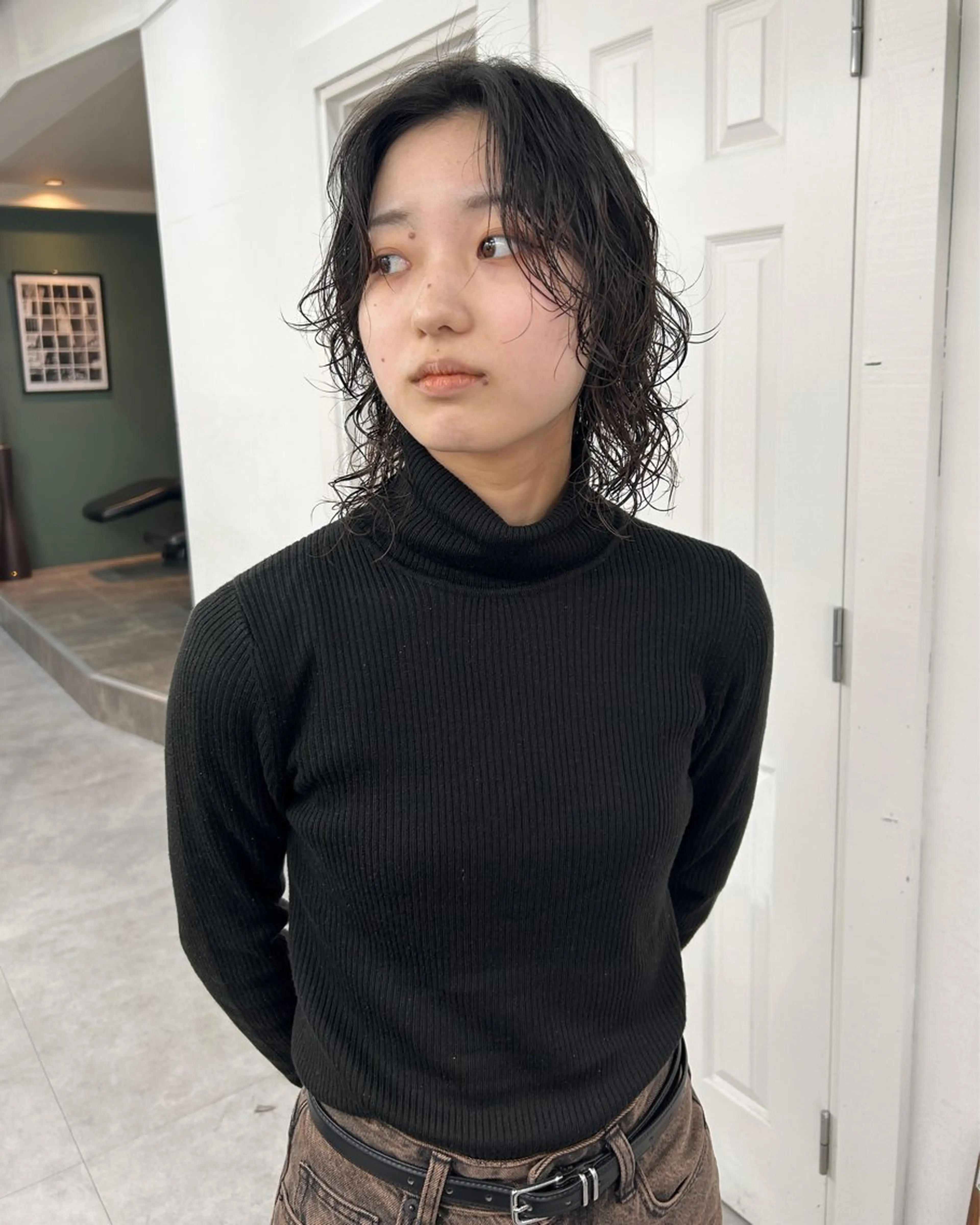 ミディアム パーマ カット パーマ トリートメント レイヤーボブ/ 艶カラー/サナ🌼のヘアスタイル